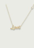 14k Gold Bezel Set Diamond Love Necklace