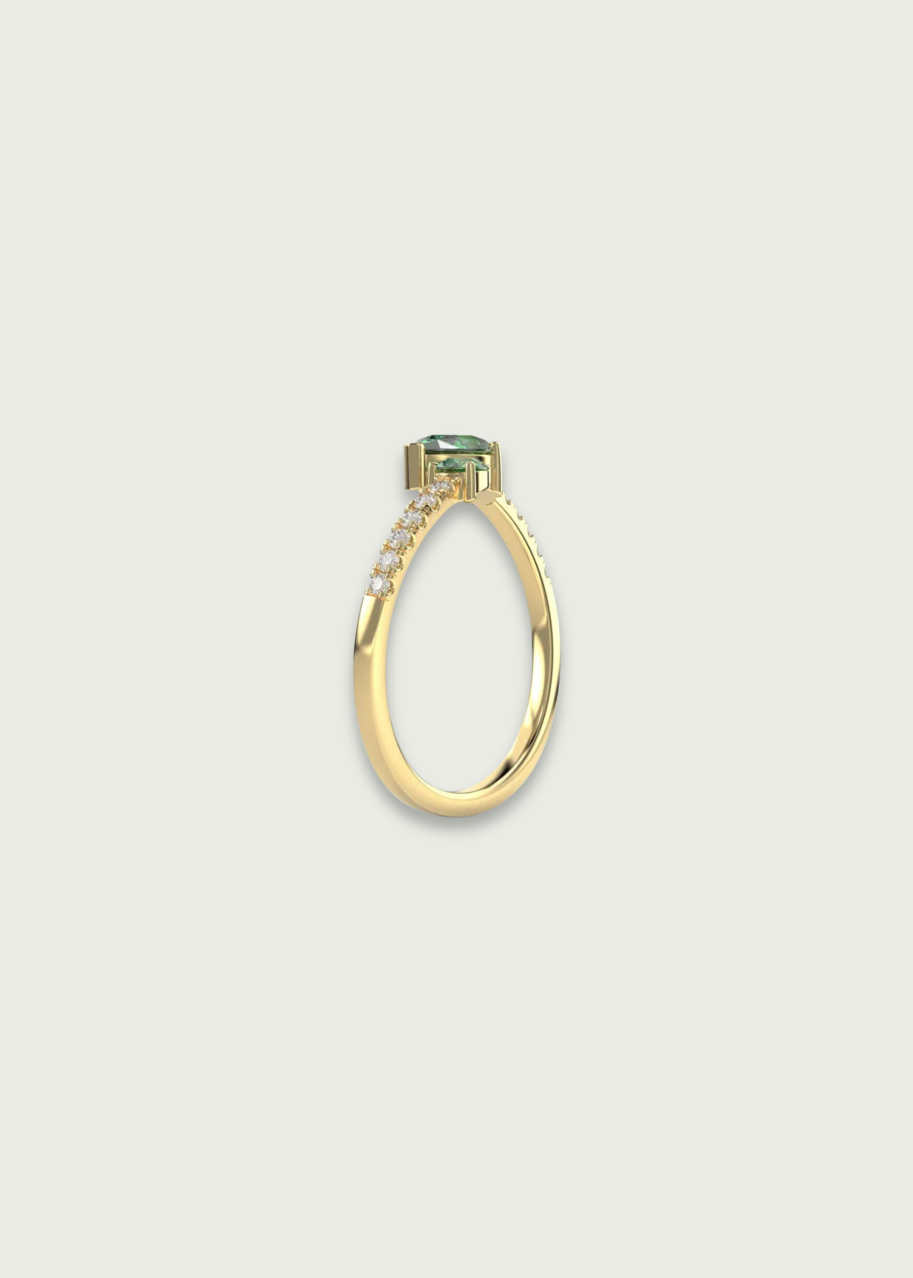 Contemporary Emerald and Diamond Wrap Ring