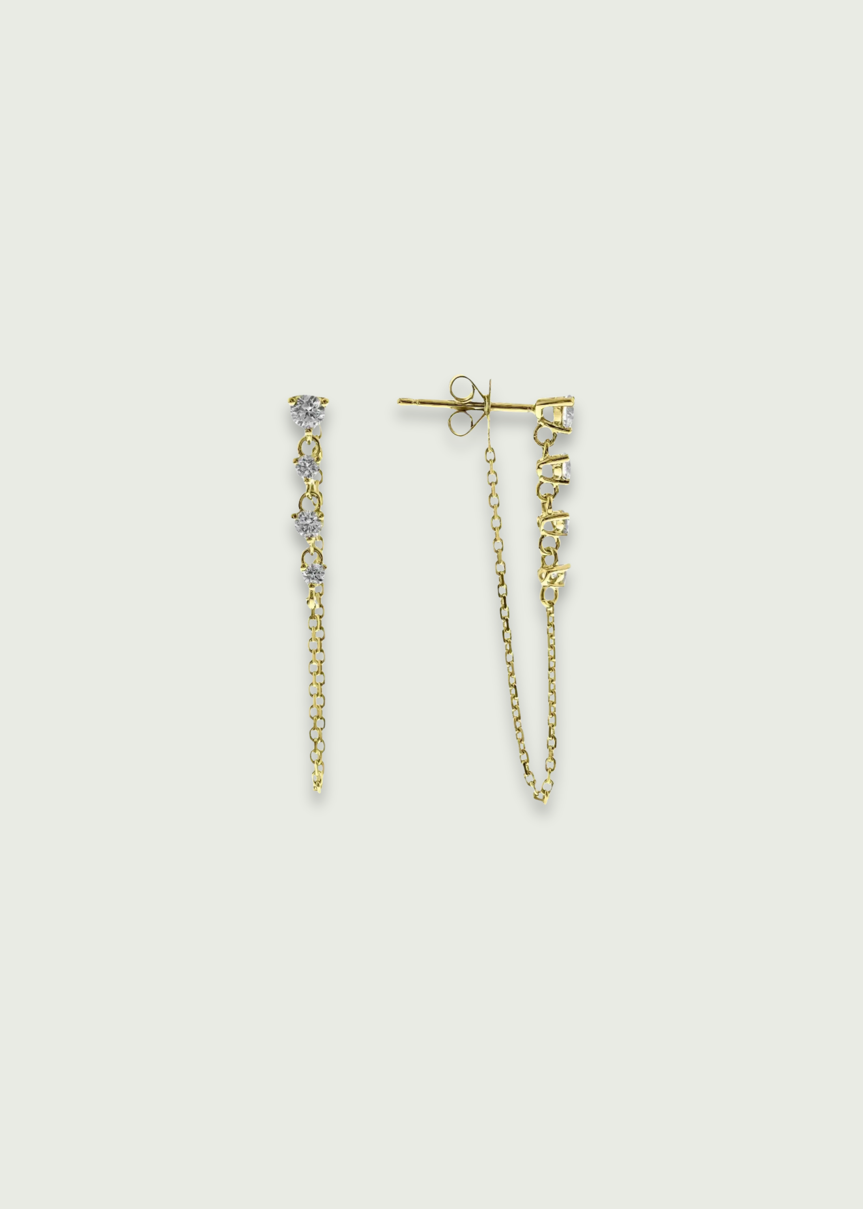 Diamond Chain Drop Earrings