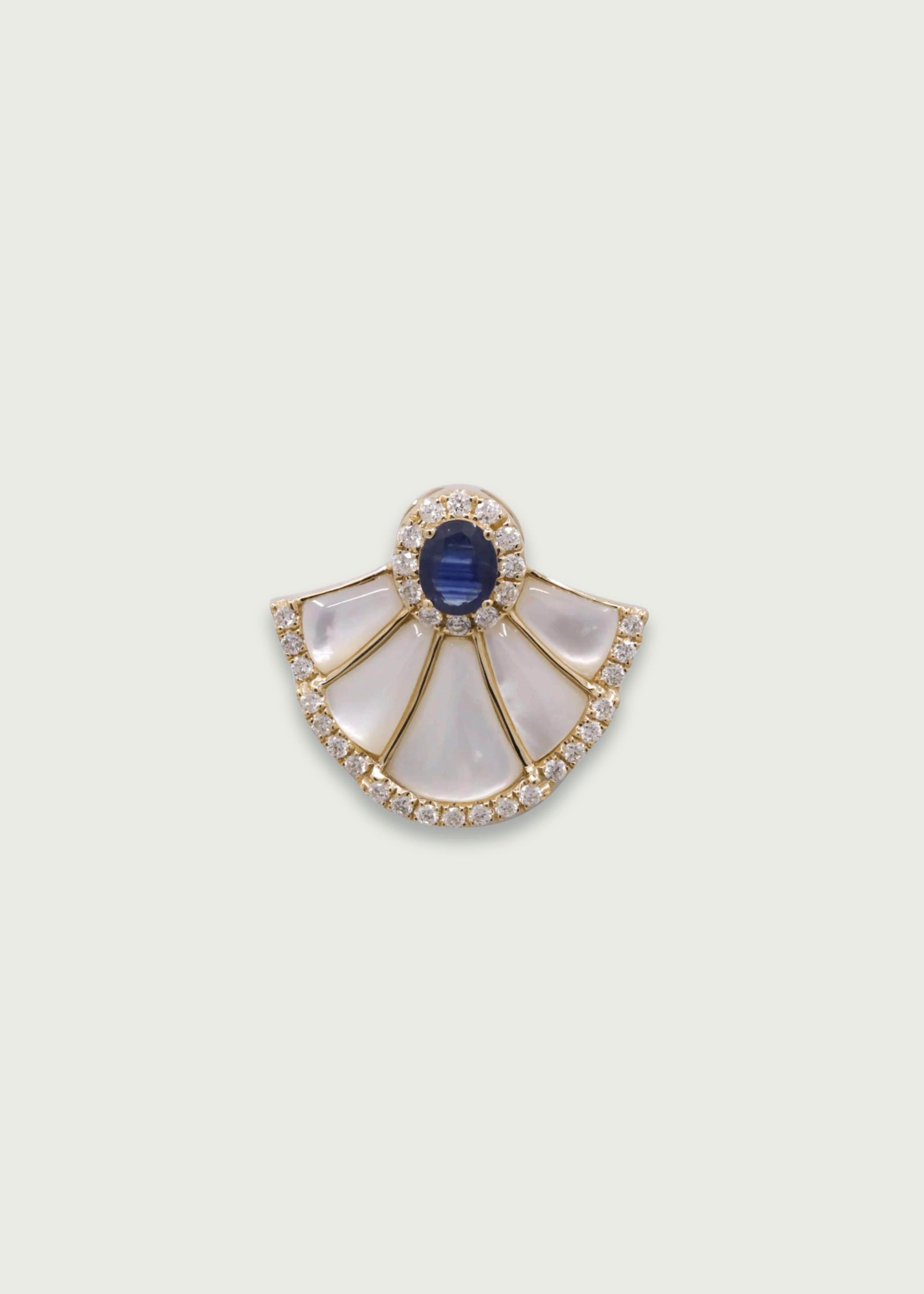 Exquisite Sapphire Fan Pendant
