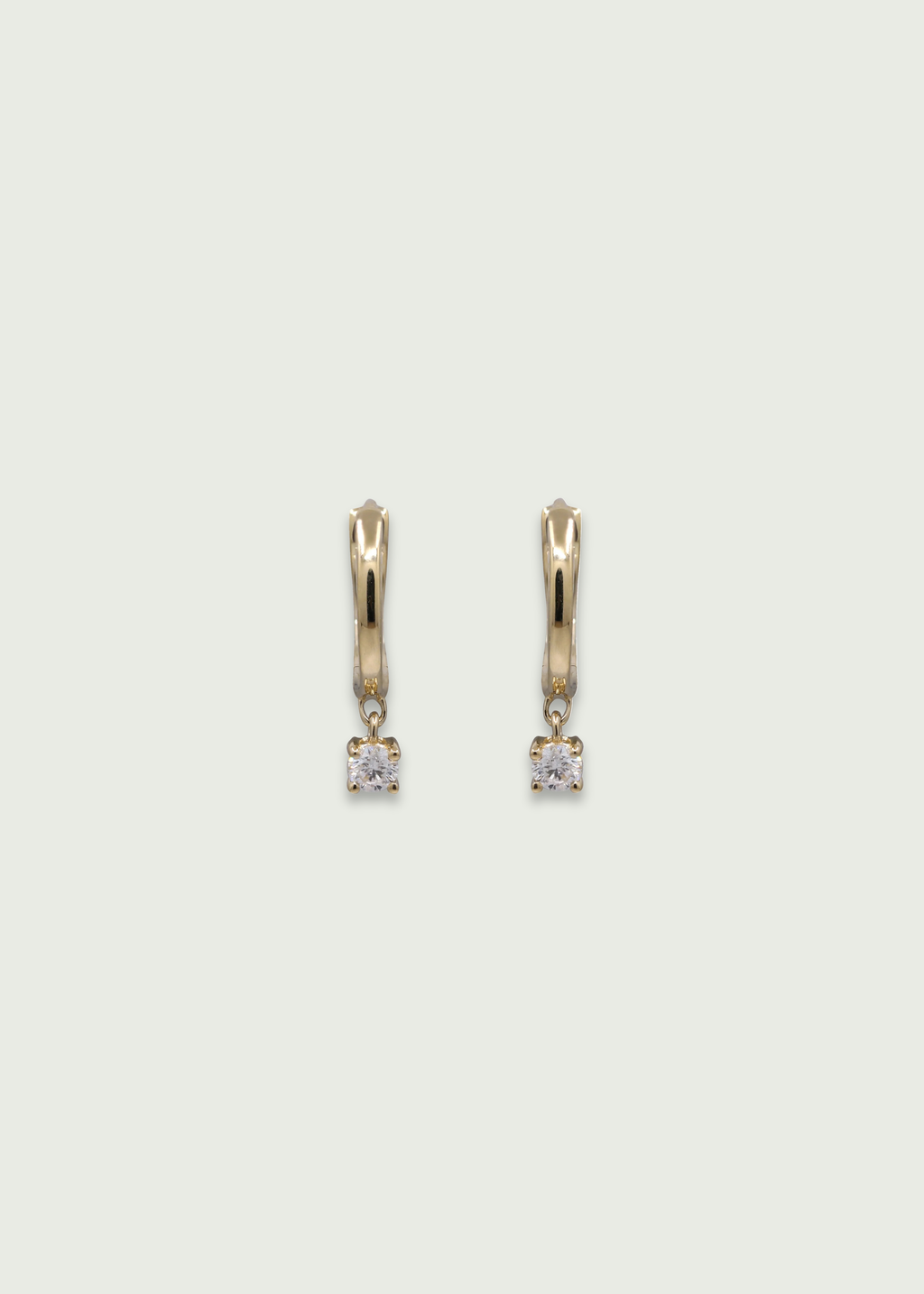 Diamond Drop Huggie Earrings