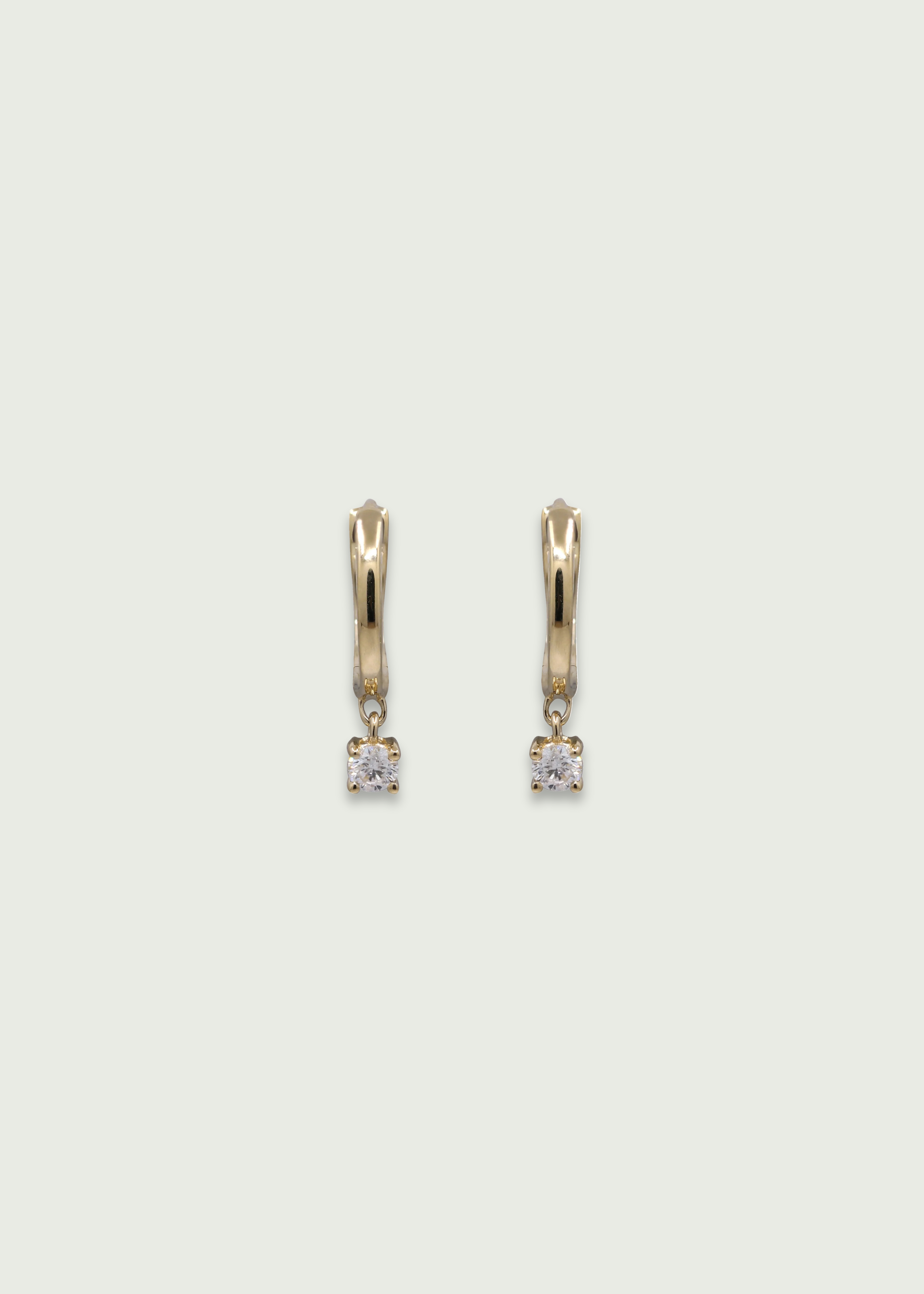 Diamond Drop Huggie Earrings