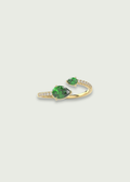 Contemporary Emerald and Diamond Wrap Ring