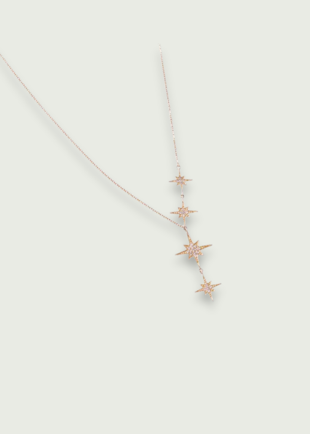 14k Gold North Star Diamond Lariat Necklace