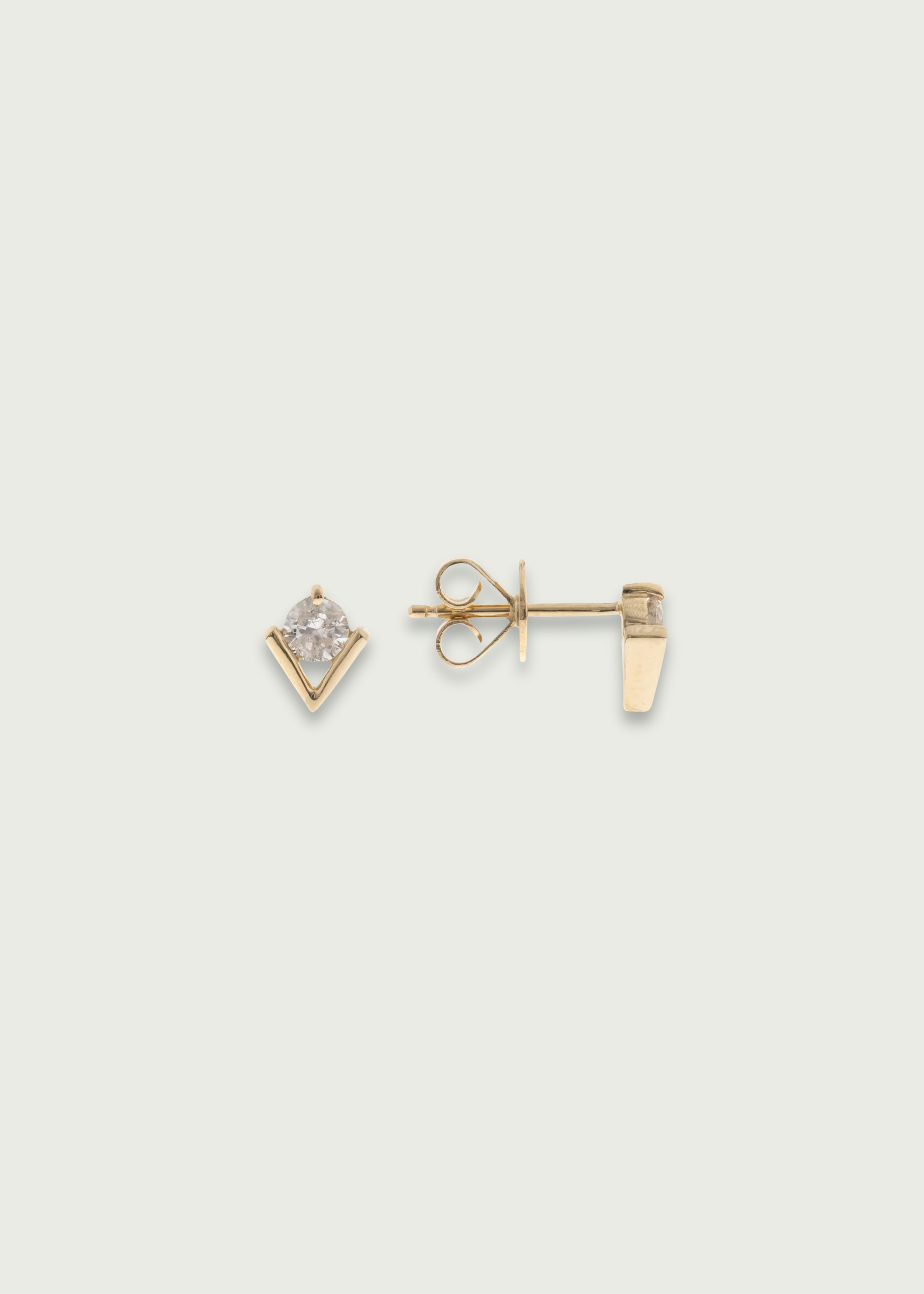 Modern Diamond V Shape Stud Earrings