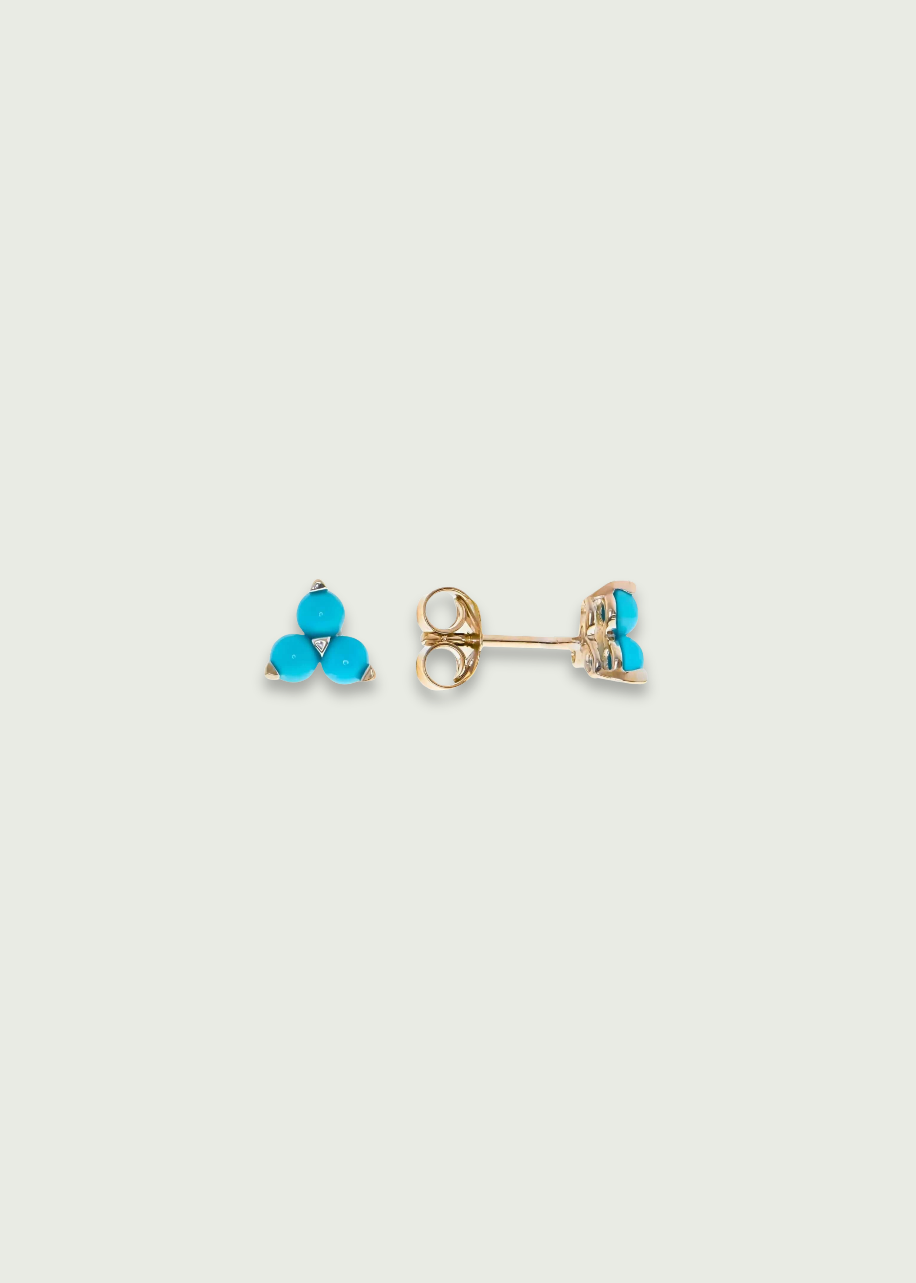 Natural Turquoise Studs Petal Stud Earrings