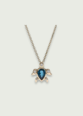 London Blue Topaz and Diamond Sea Turtle Necklace