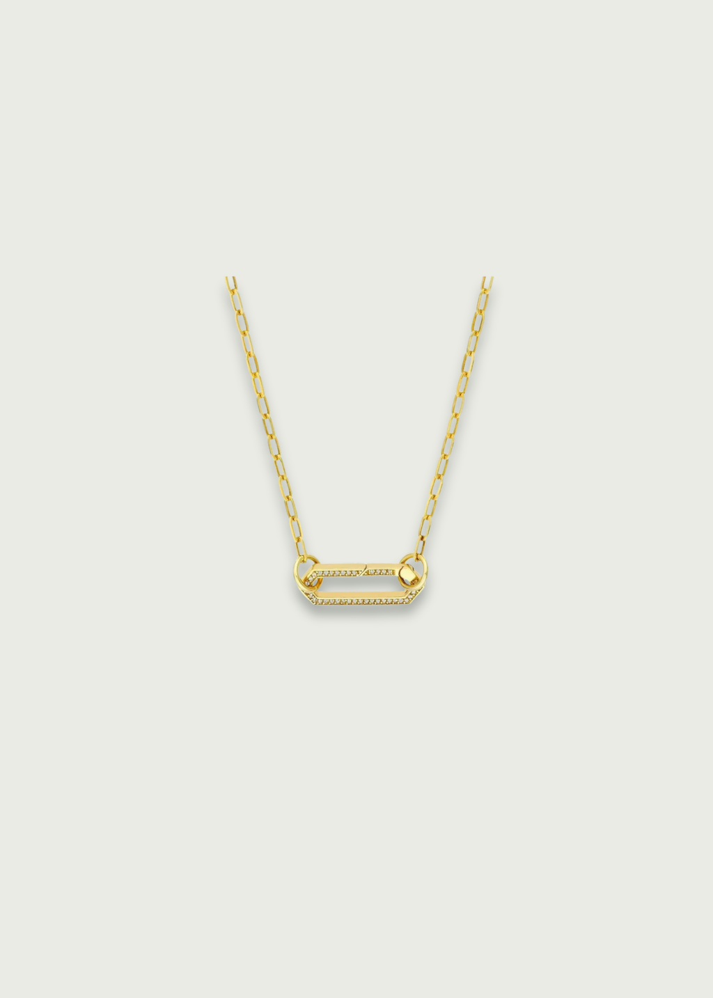Diamond Encrusted Long Hexagon Push Lock Charm