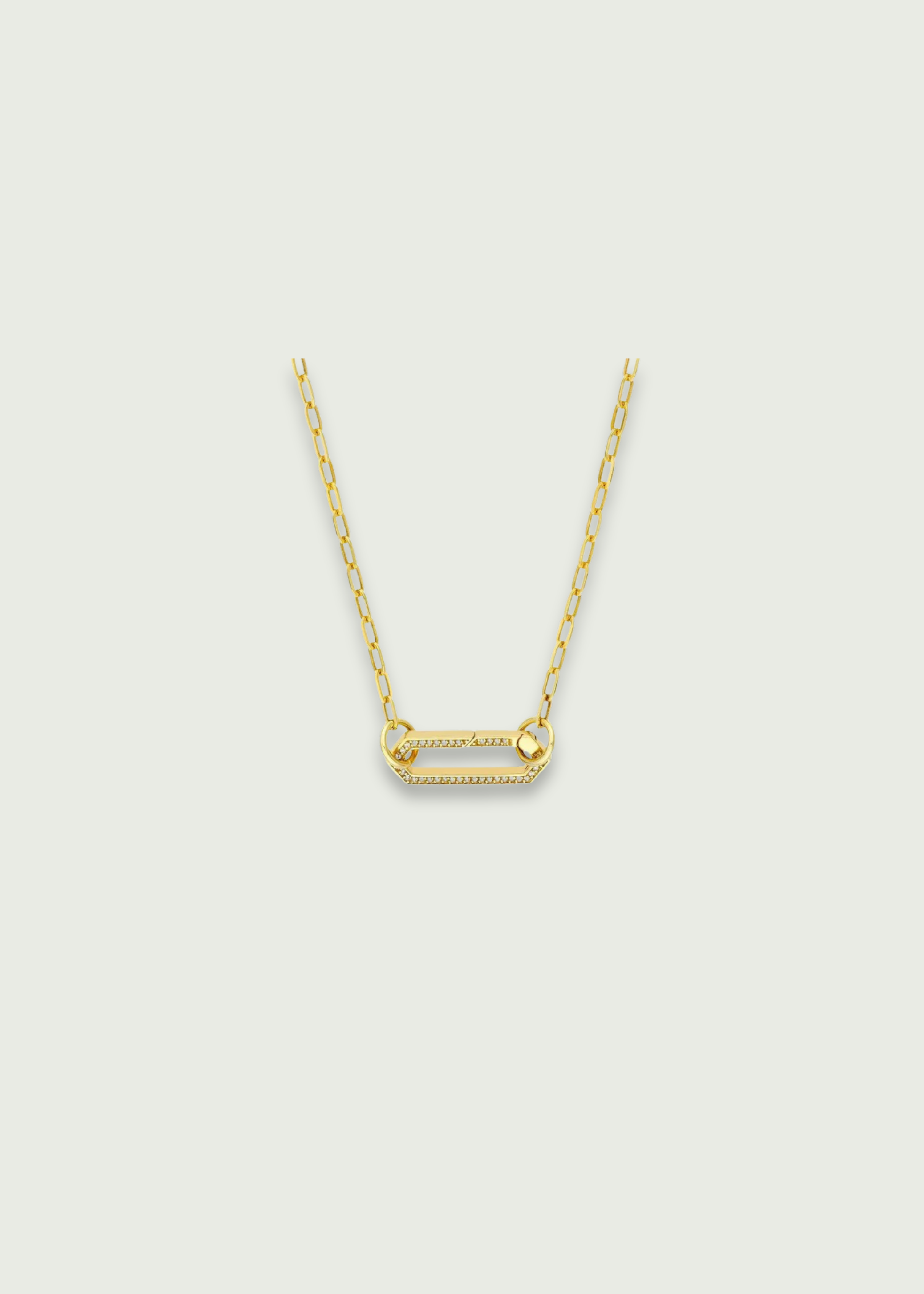 Diamond Encrusted Long Hexagon Push Lock Charm