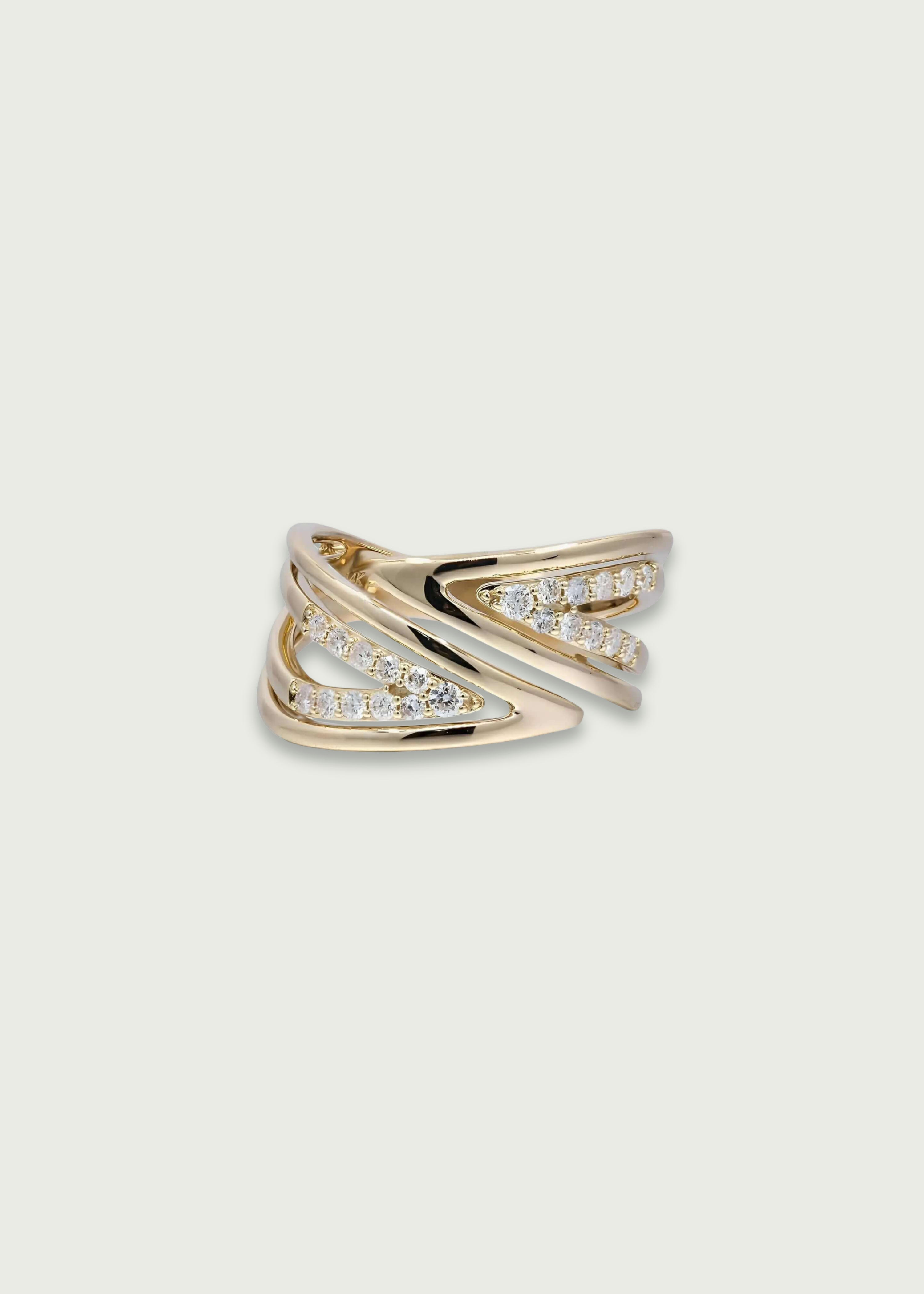 Natural Diamond Bypass Ring