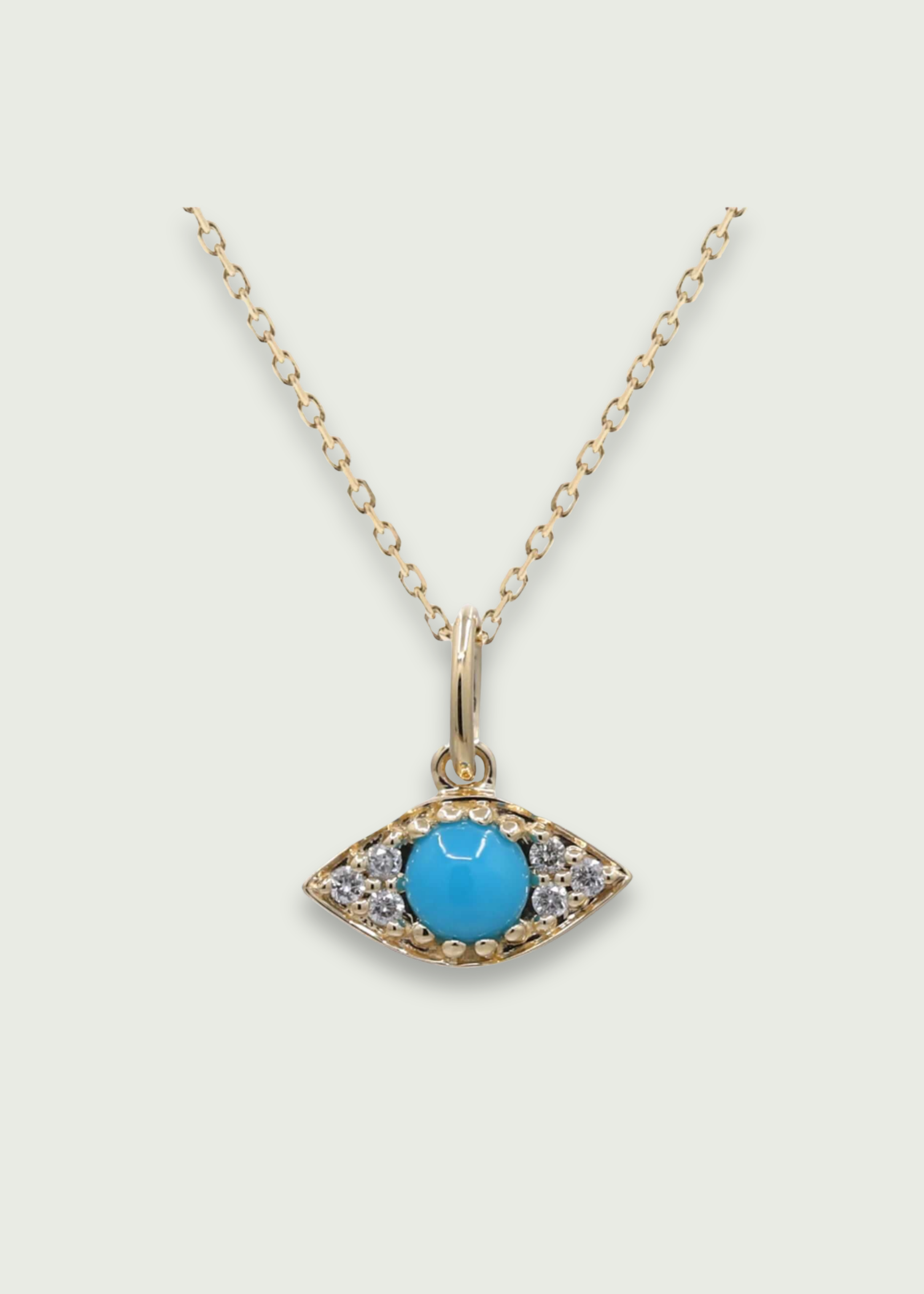 Turquoise & Diamond Evil Eye Pendant