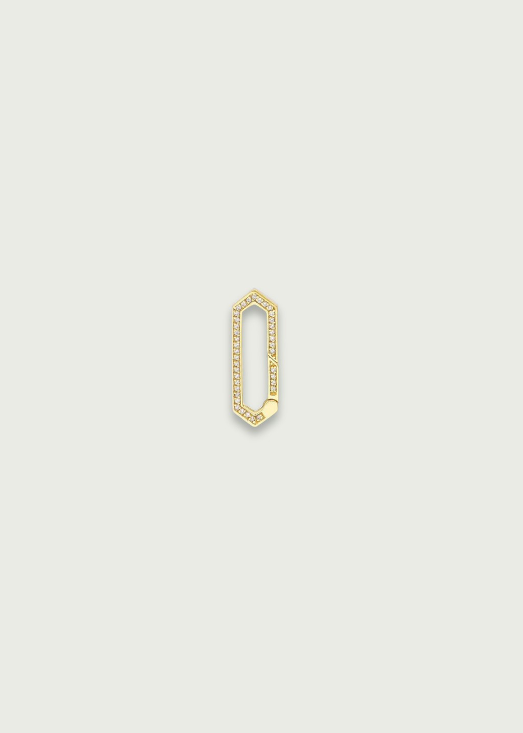Diamond Encrusted Long Hexagon Push Lock Charm