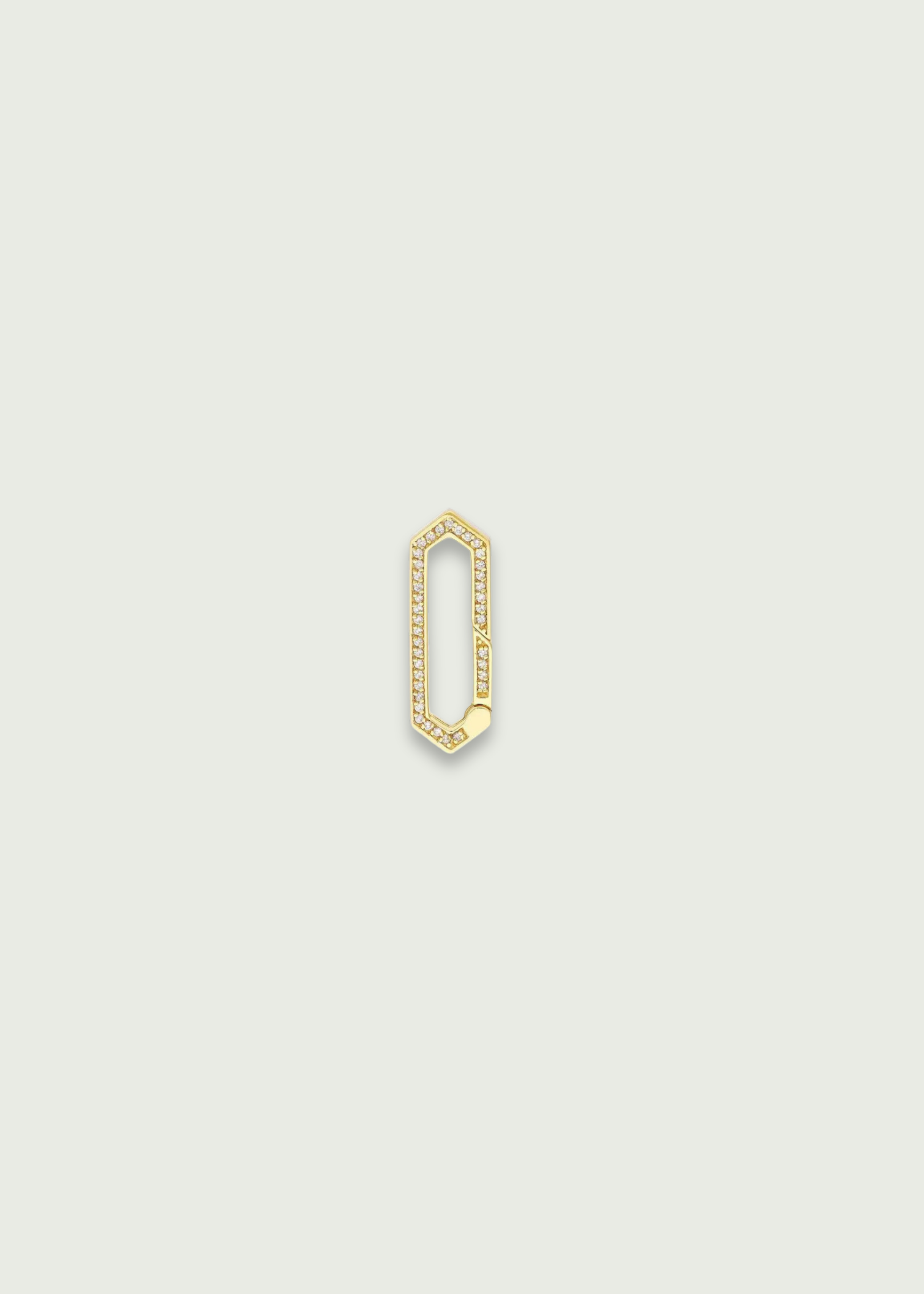 Diamond Encrusted Long Hexagon Push Lock Charm