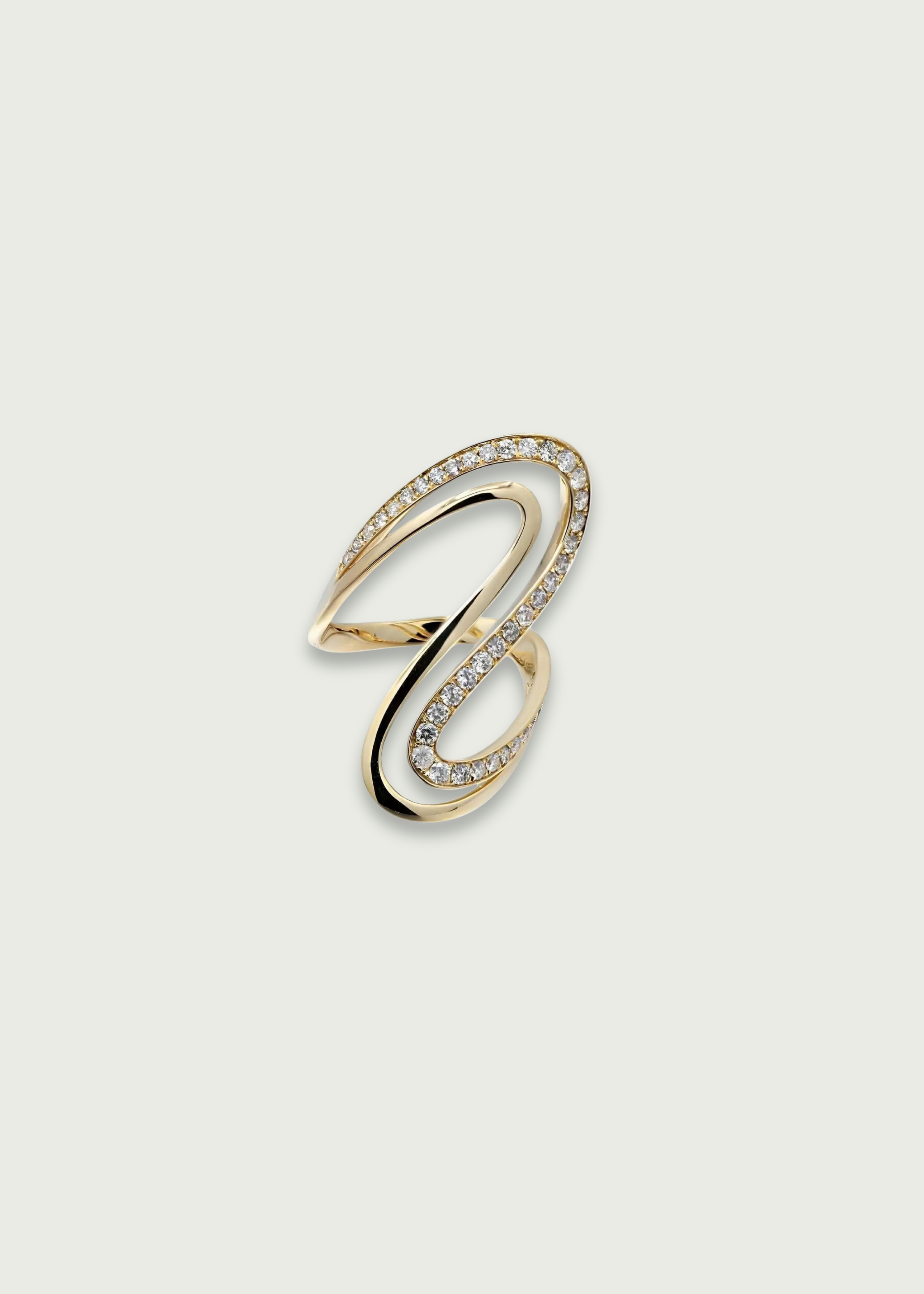 Natural Diamond Swirl Cocktail Ring