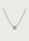 18k Gold Bezel Set Solitaire Diamond Necklace