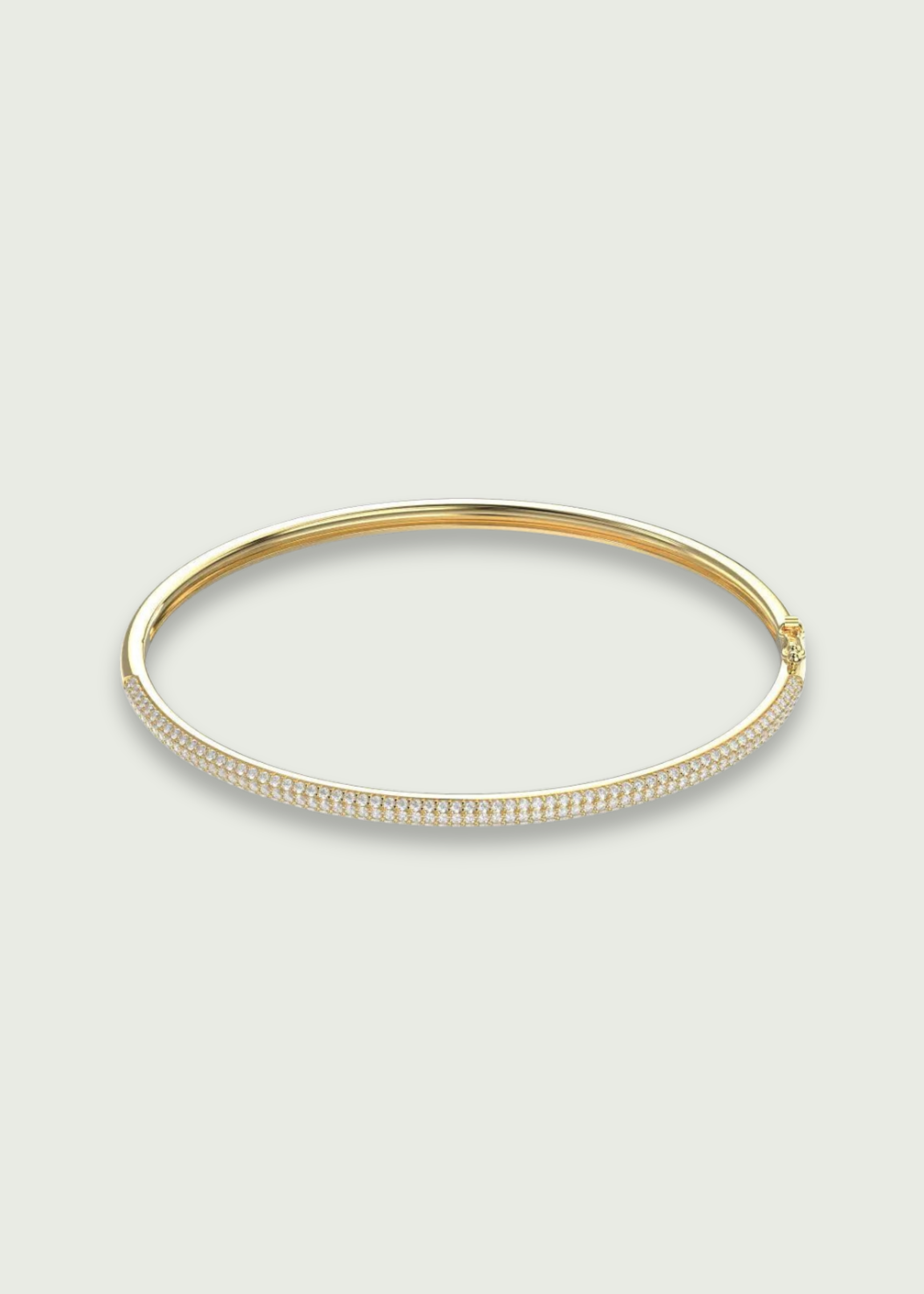 Gold Hinged Micro Diamond Bangle Bracelet