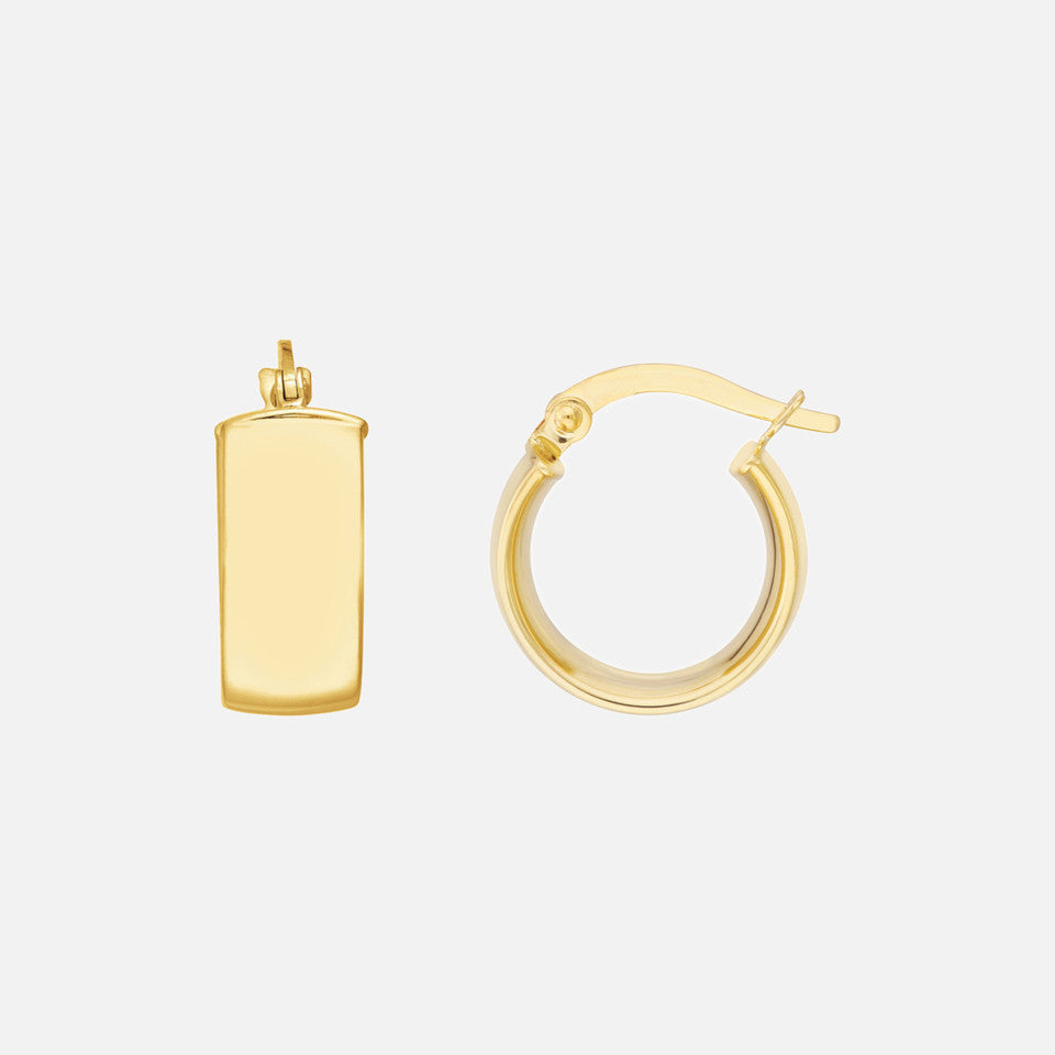 14k Gold Wide Hoop Earrings