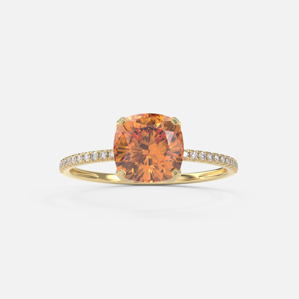 14k Gold Citrine Diamond Ring