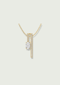 Oval & Side Round Pave Fashion Pendant