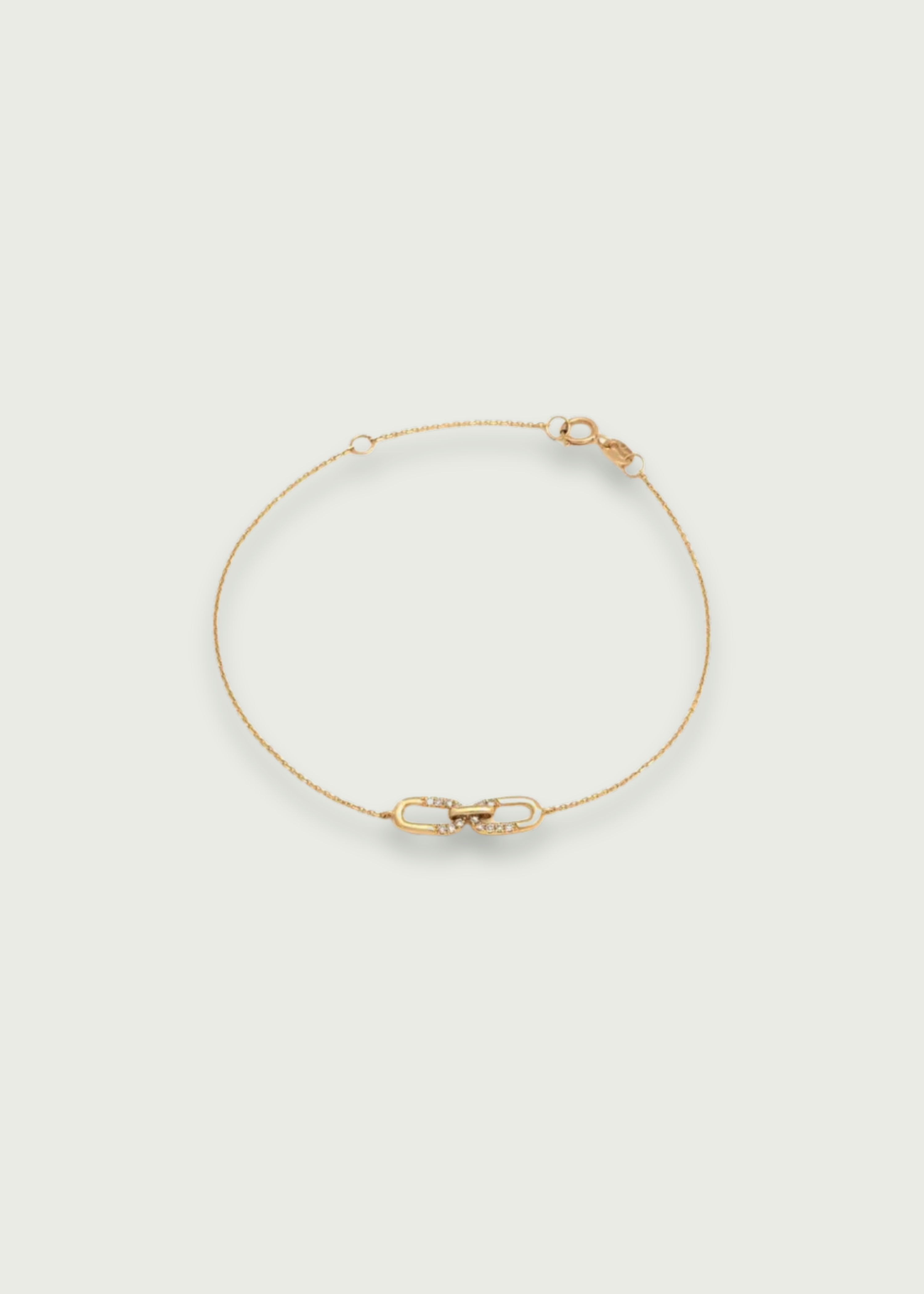 14k Gold Diamond Paperclip Bracelet