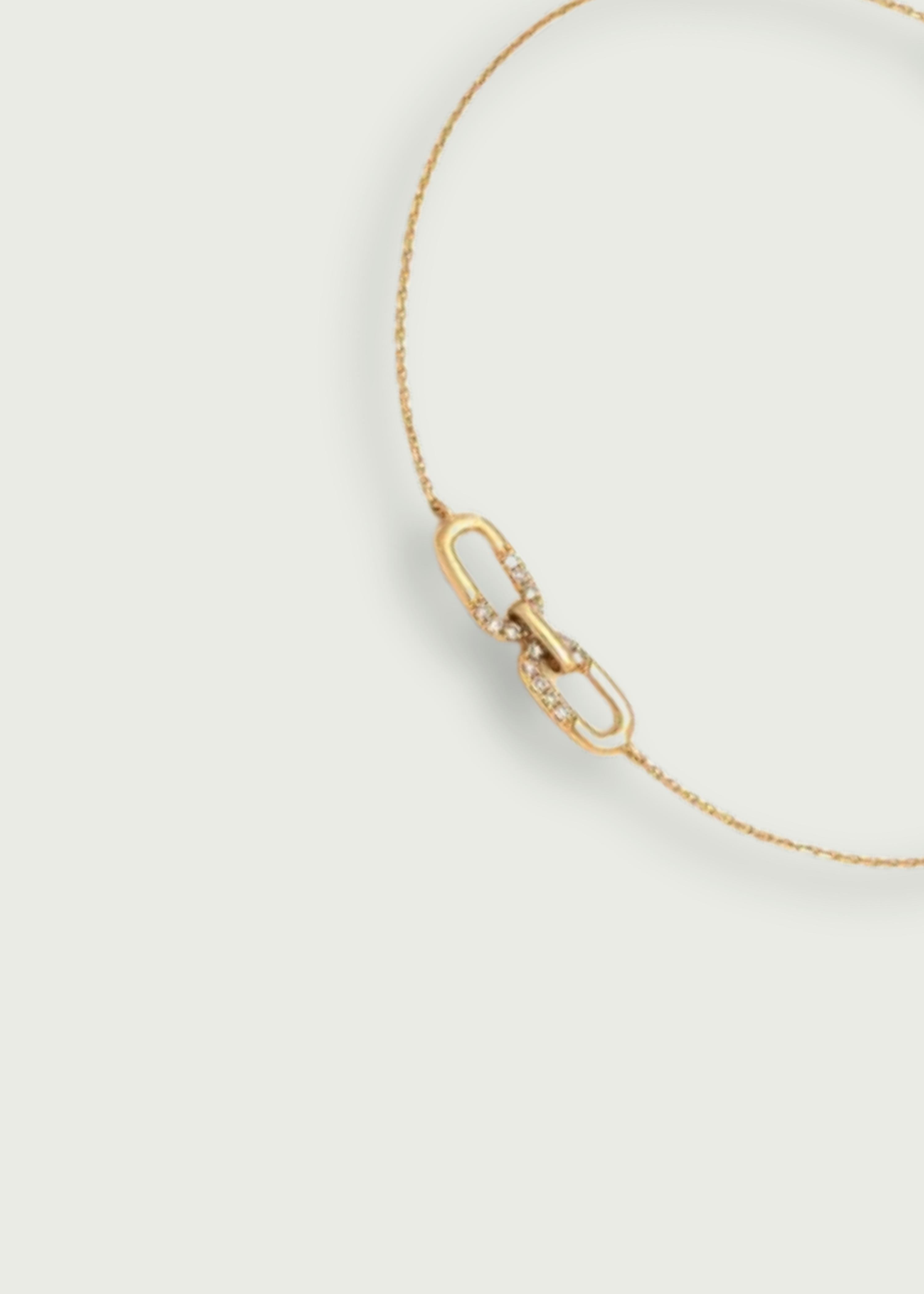 14k Gold Diamond Paperclip Bracelet