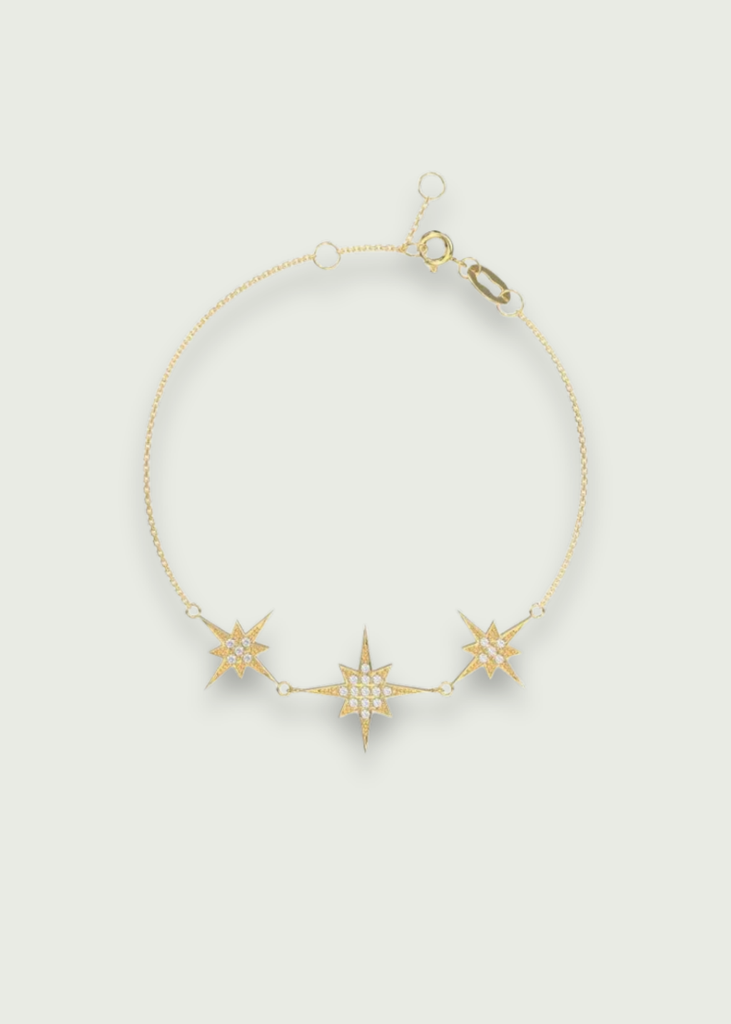 14k Gold North Star Diamond Chain Bracelet