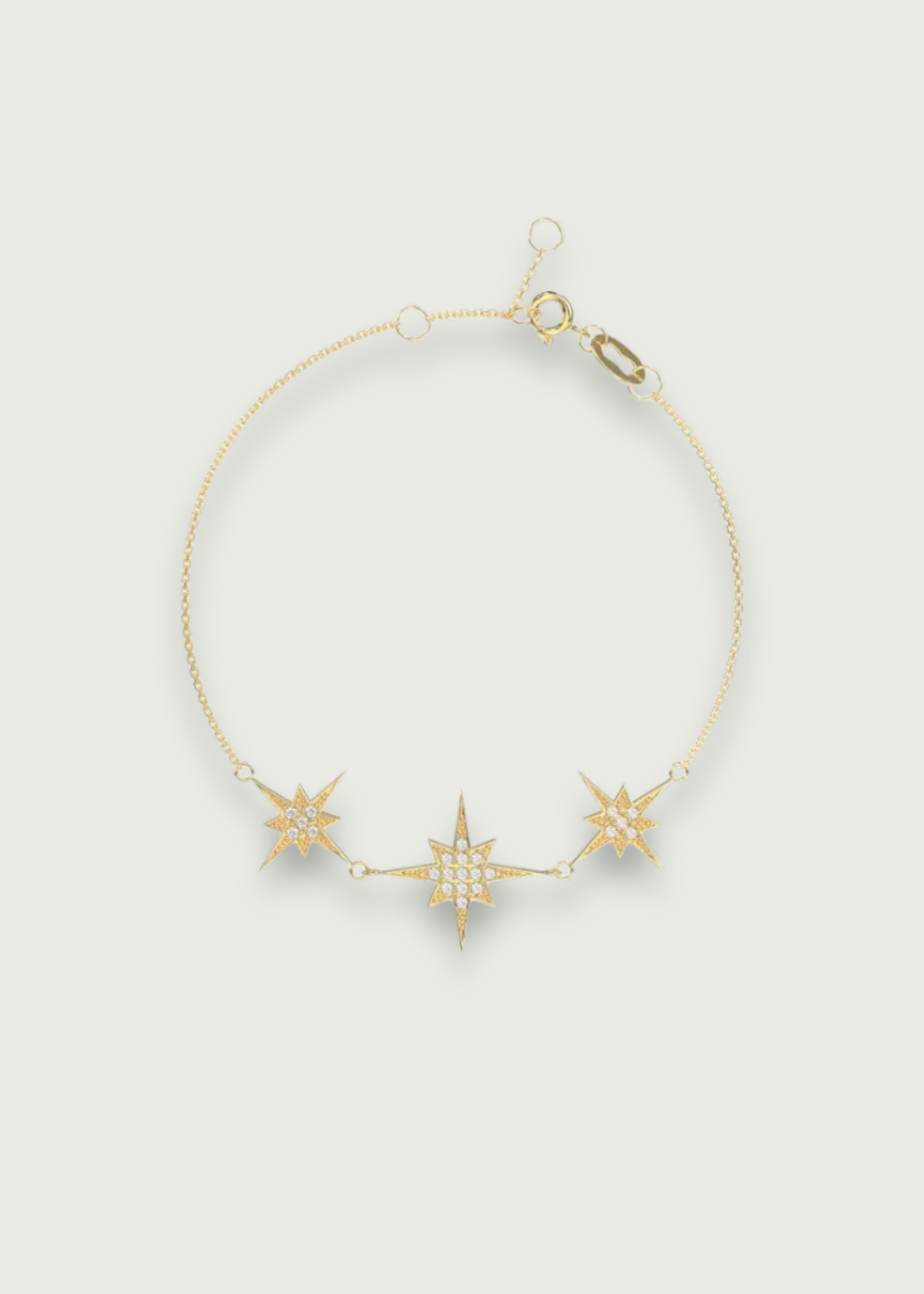 14k Gold North Star Diamond Chain Bracelet