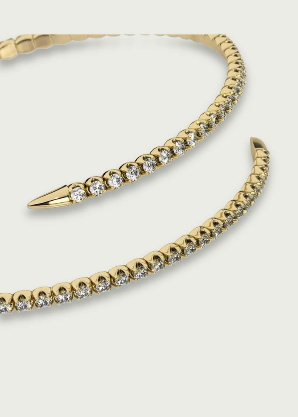 2 Row Pave Diamond Spiral Bracelet