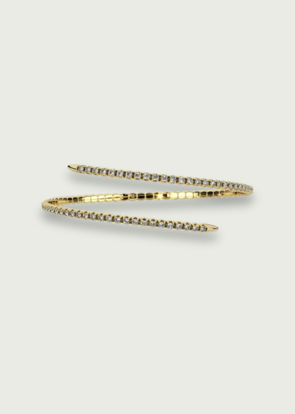 2 Row Pave Diamond Spiral Bracelet
