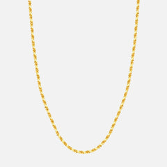 Gold Solid Diamond Cut Rope Chain