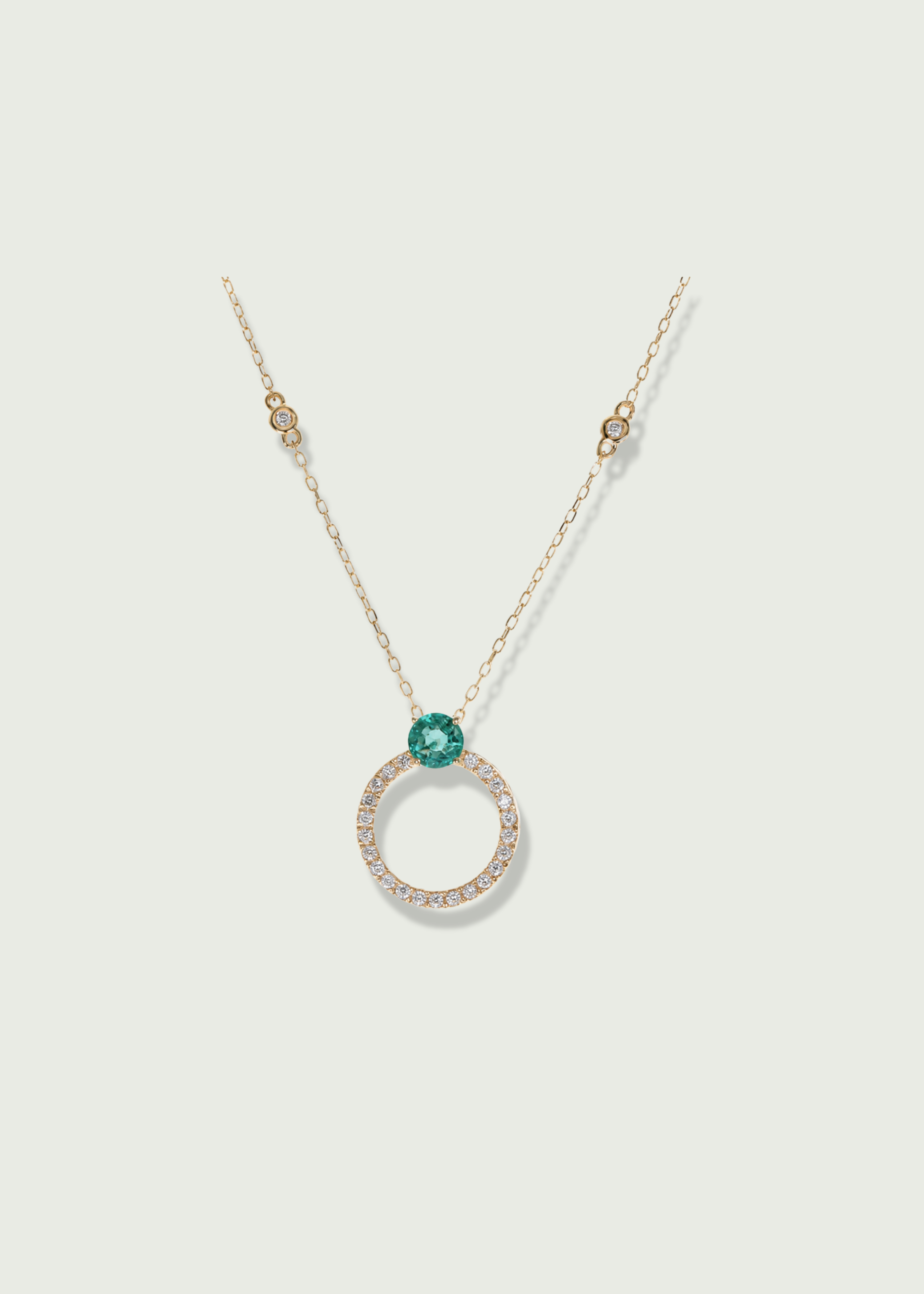 Emerald Circle Pendant Necklace