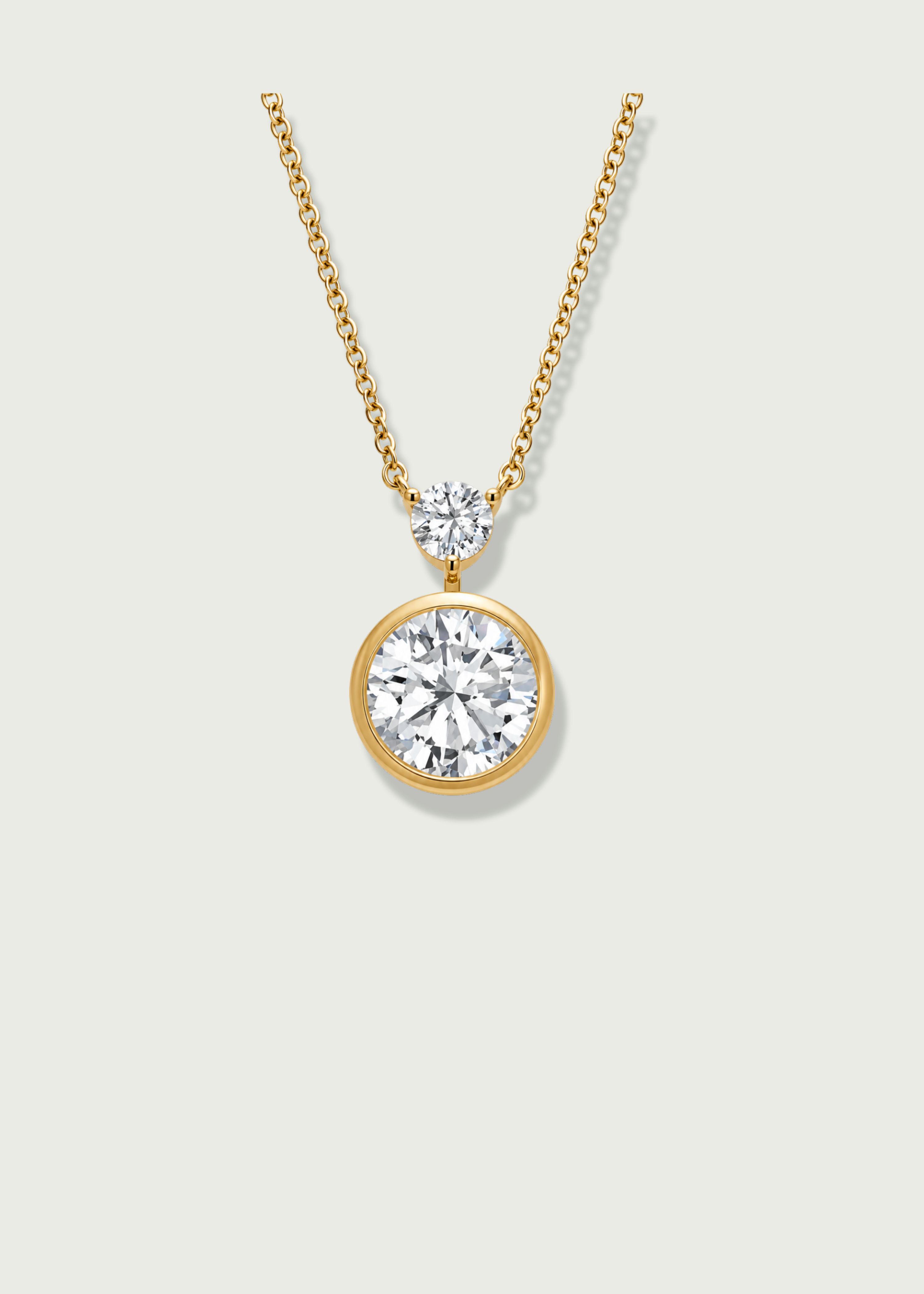 Round Bezel Lab Diamond Pendant