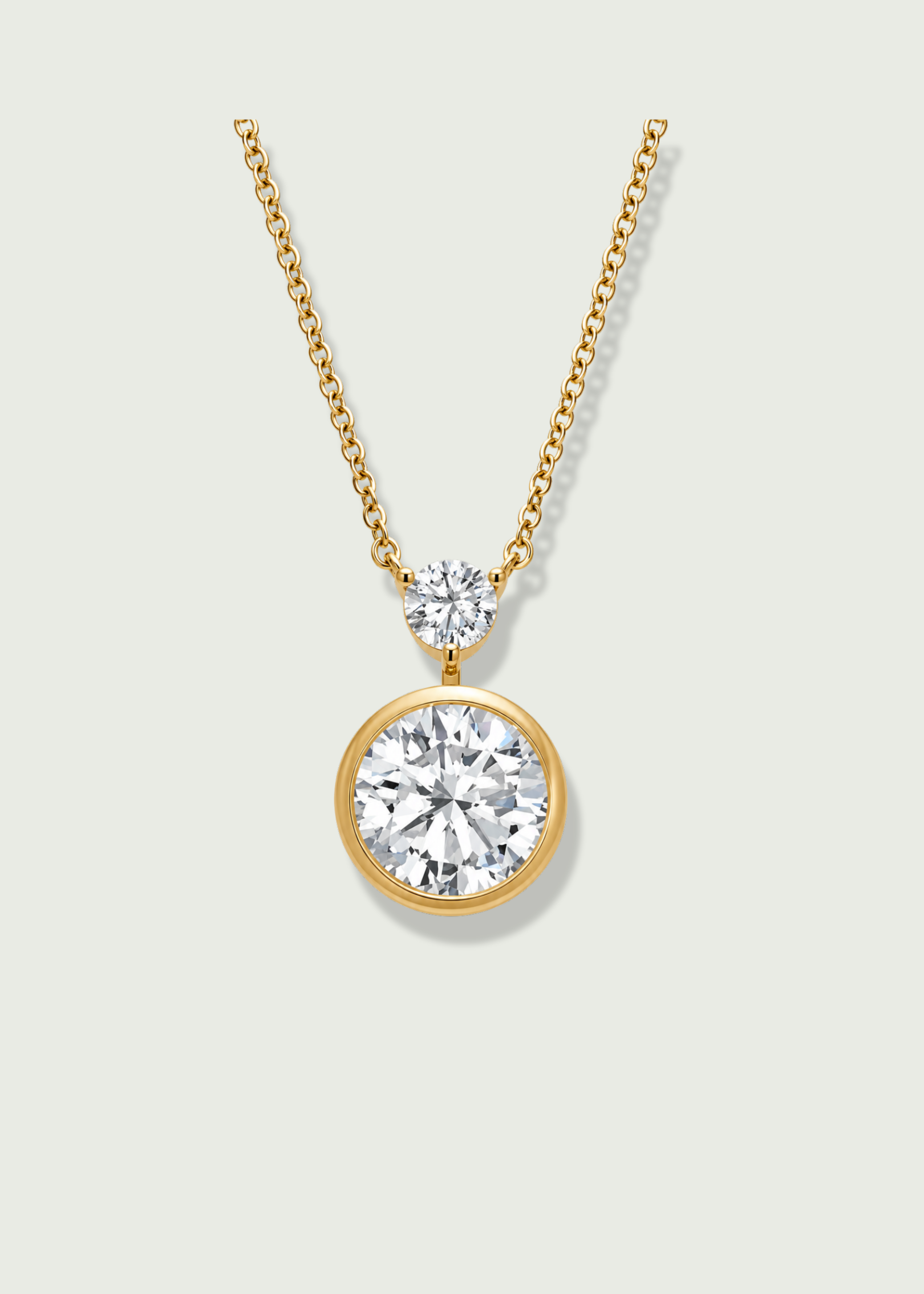 Round Bezel Lab Diamond Pendant