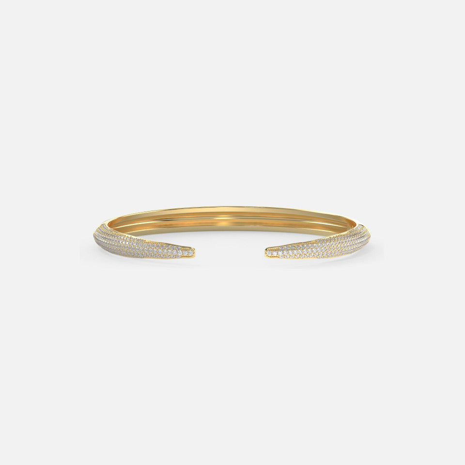 Micro Diamond Gold Cuff Bracelet