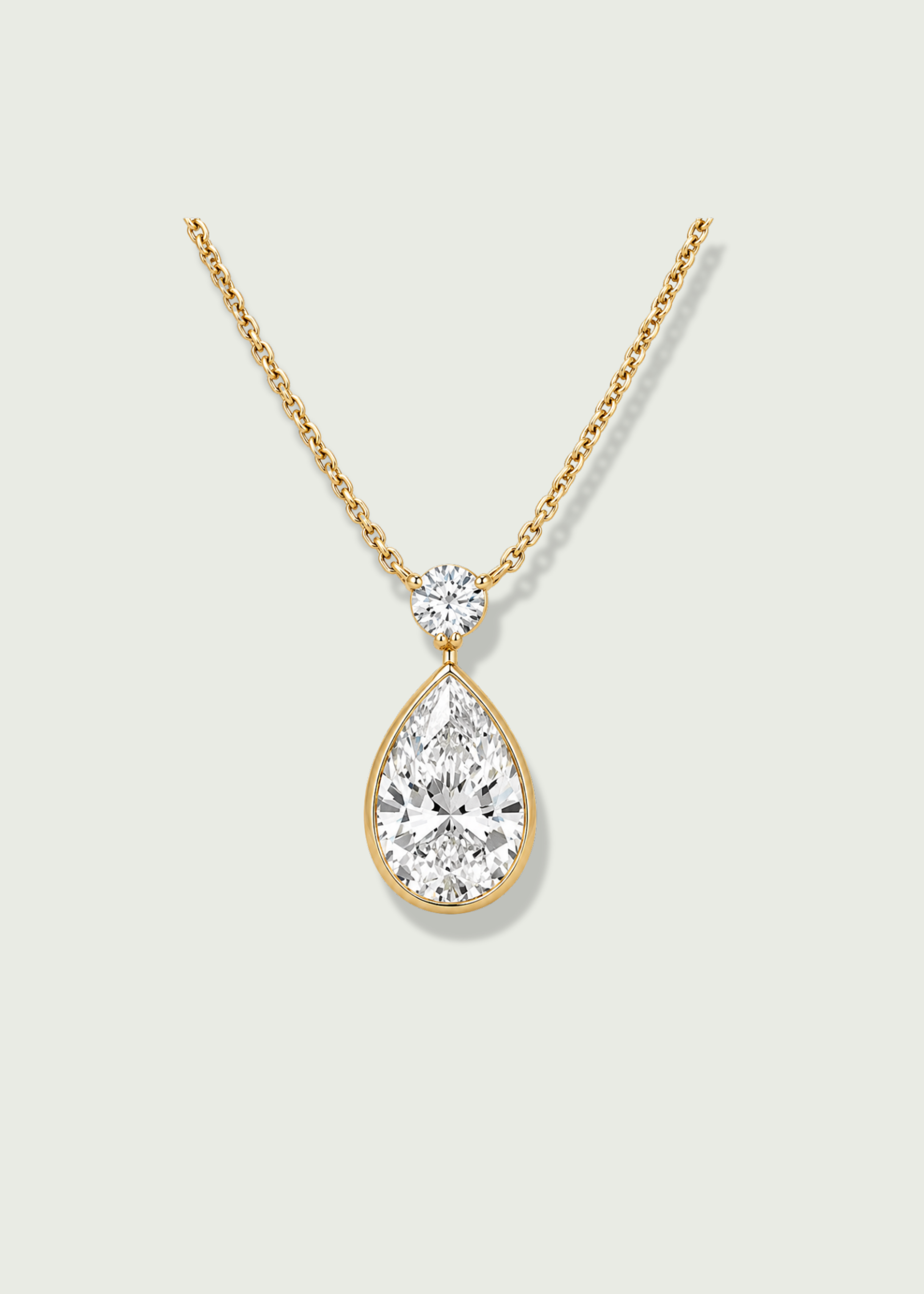 Pear Bezel Lab Diamond Pendant