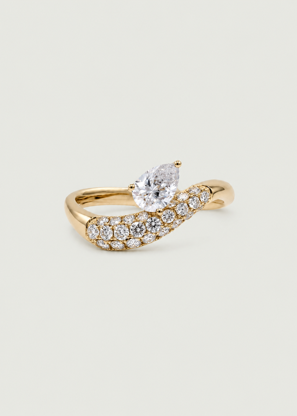 Bypass Pear Diamond Ring