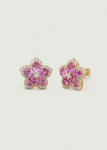 Flower Pink Sapphire & Diamond Earrings