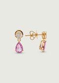 Pear Pink Sapphire & Diamond Earrings