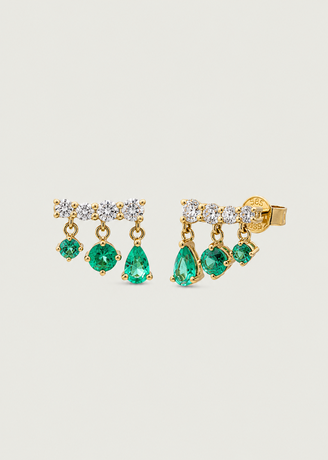 Emerald & Diamond Crawler Earrings