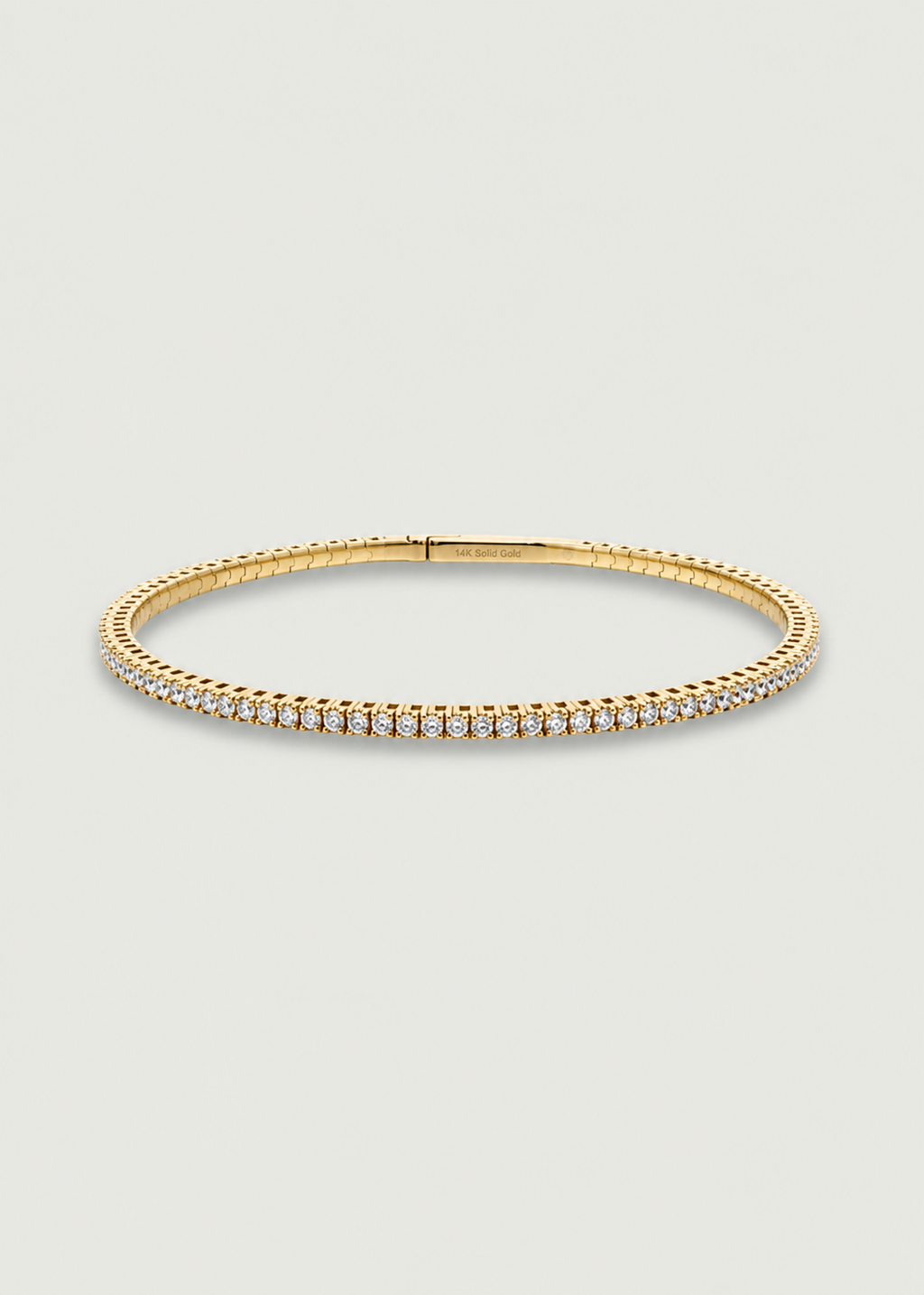 14K Gold Diamond Bangle Bracelet