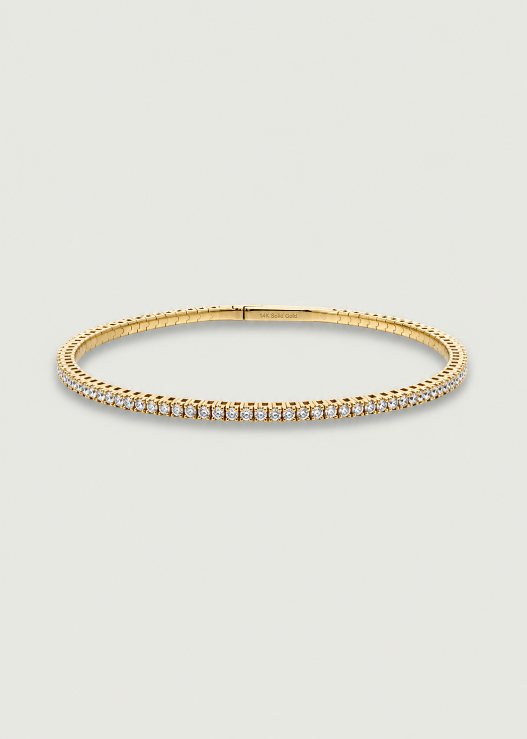 14K Gold Diamond Bangle Bracelet