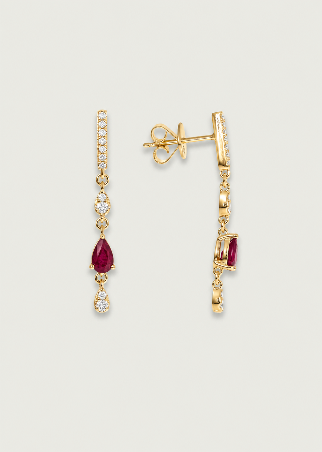 Timeless Ruby Drop Earrings
