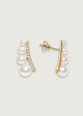 Classic Pearl and Diamond Climber Earrings