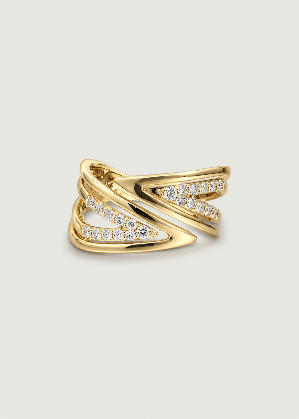 Natural Diamond Bypass Ring