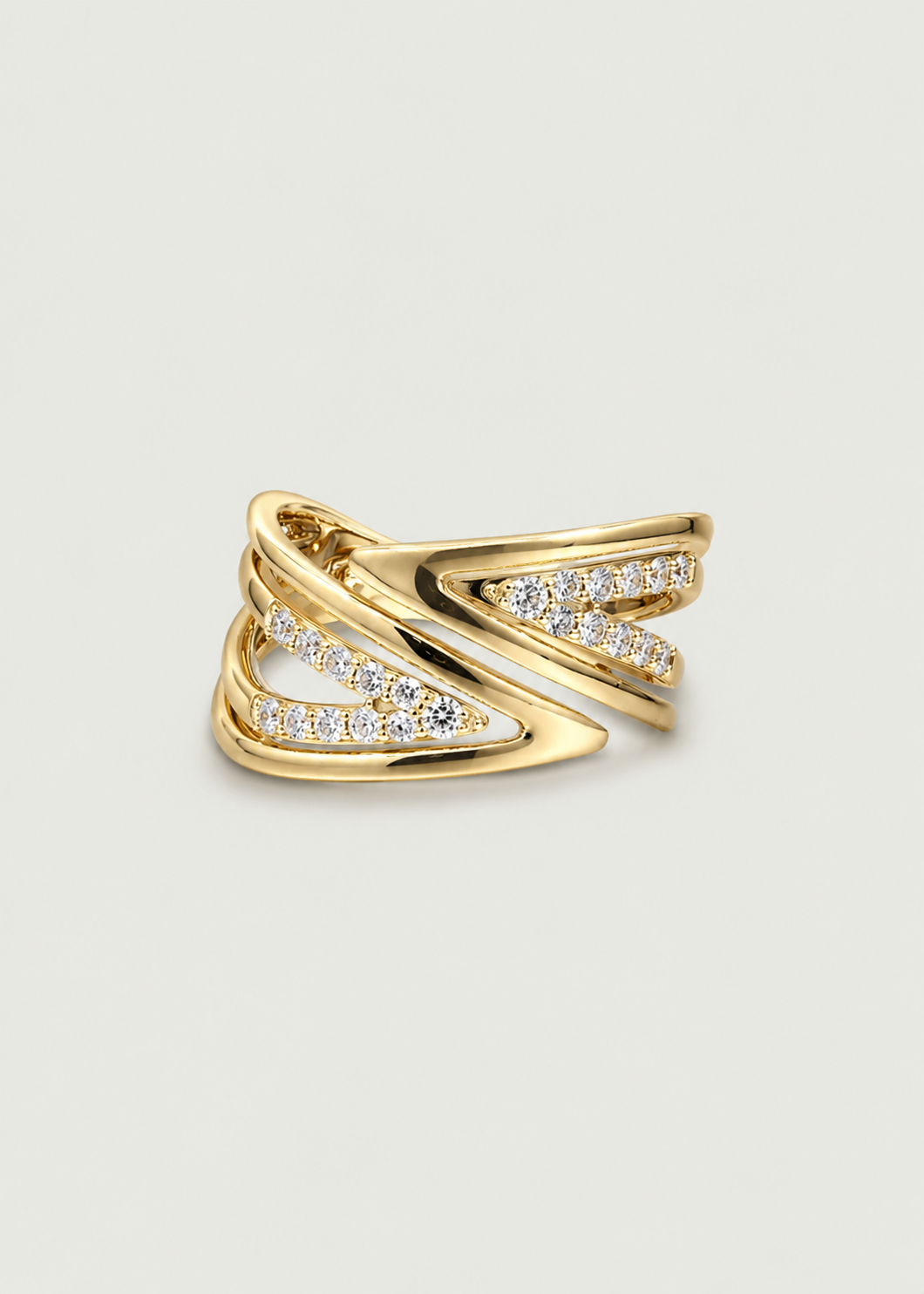 Natural Diamond Bypass Ring