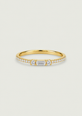 14k Gold Thin Diamond Band Ring