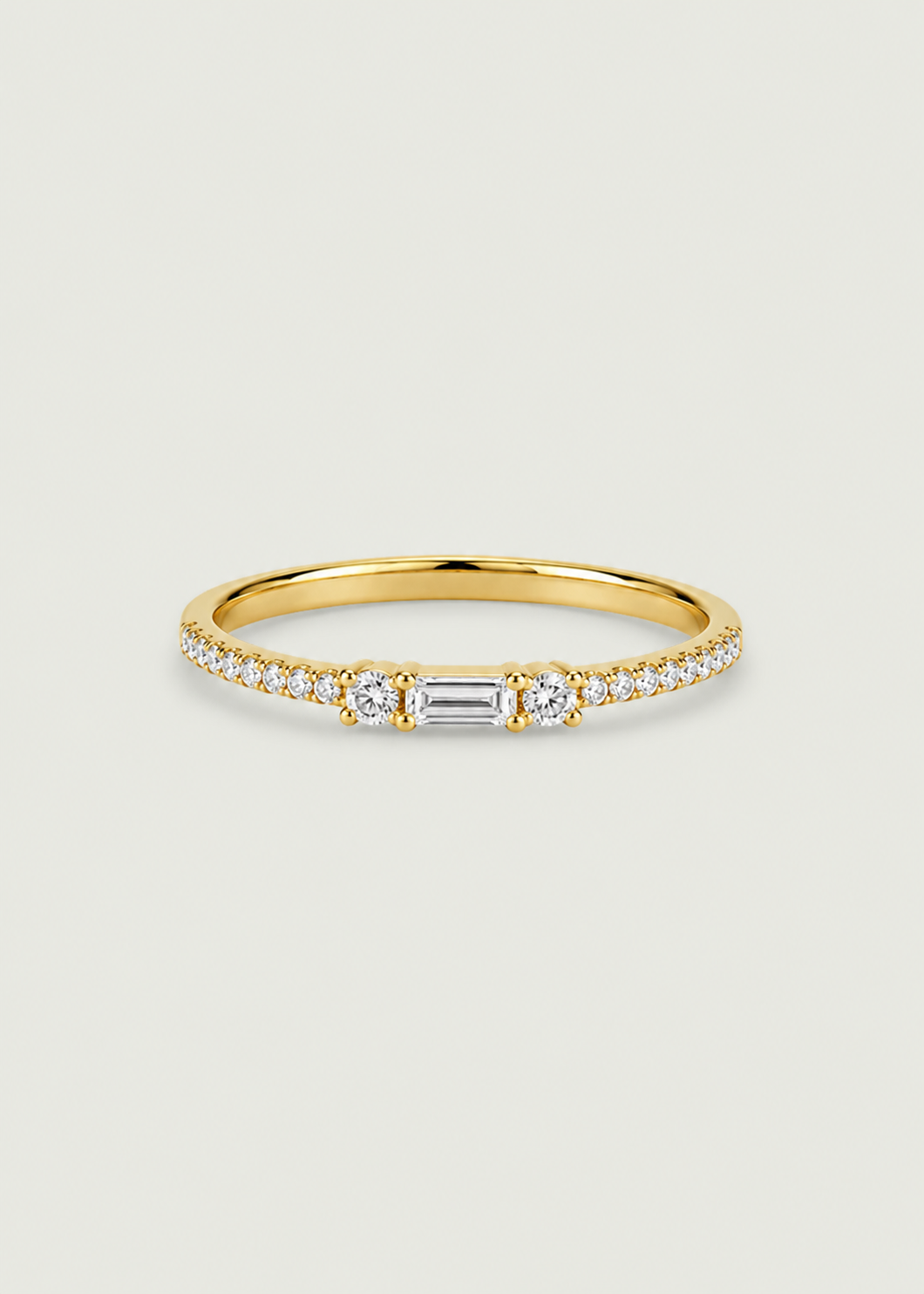 14k Gold Thin Diamond Band Ring