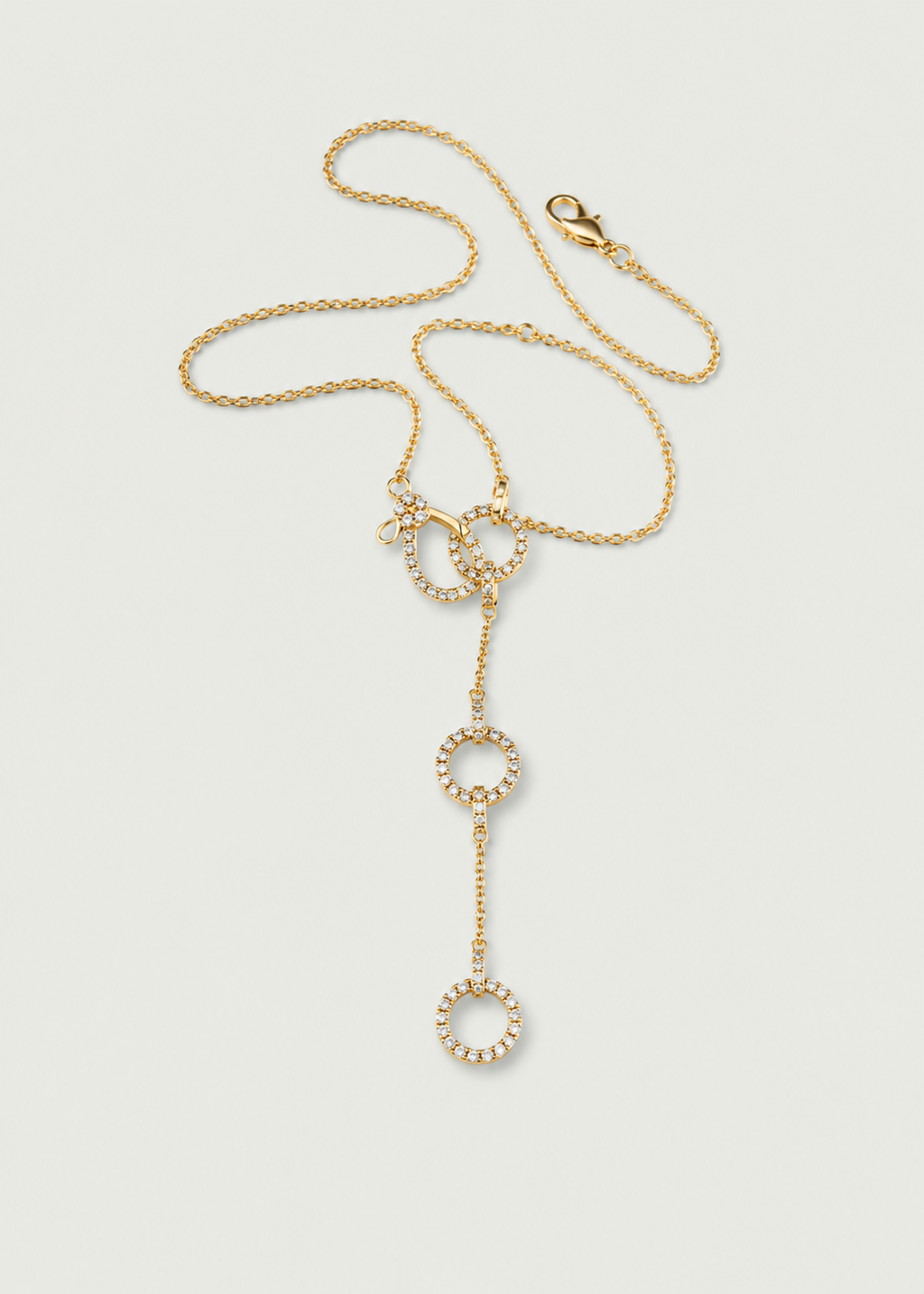 Diamond Circle Drop Necklace