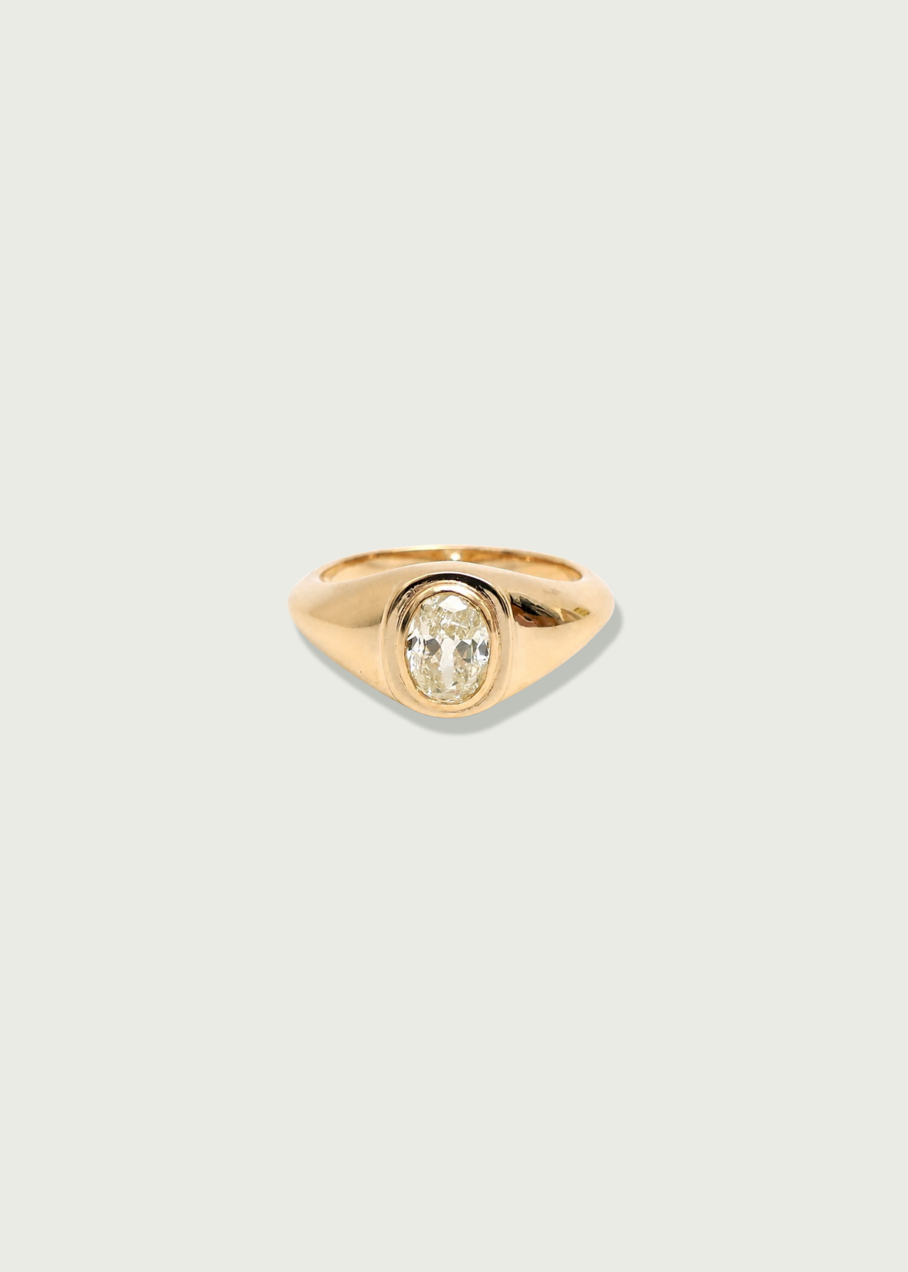 Diamond Oval Pinky Ring