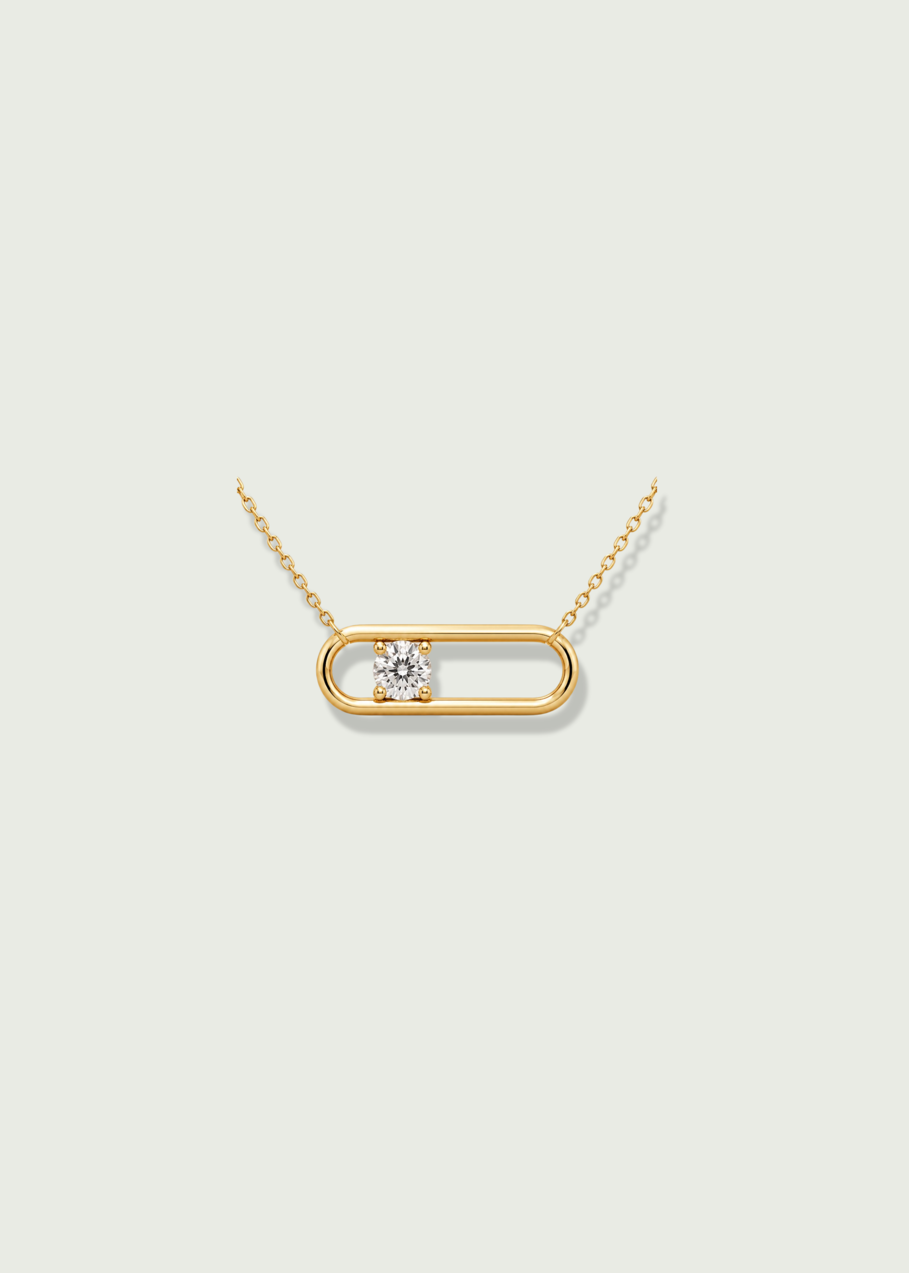 Lab-Grown Diamond Paperclip East-West Pendant
